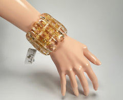 Jackie Brazil "Tulip" Gold Flakes Elasticated Bracelet ( B0026 )