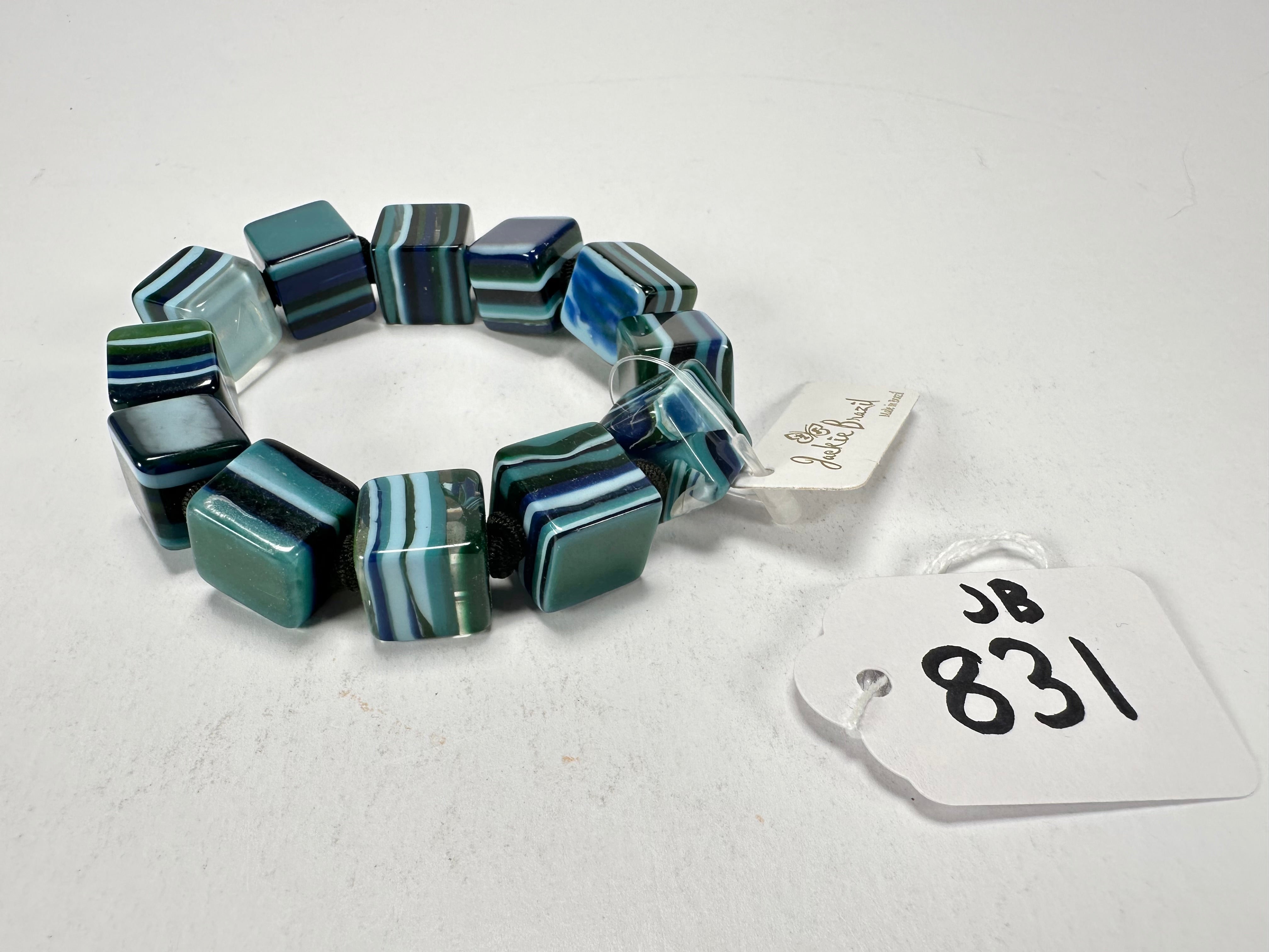 Jackie Brazil "POP" Liquorice Blue Mix Small Cubes Bracelet ( B0224 )
