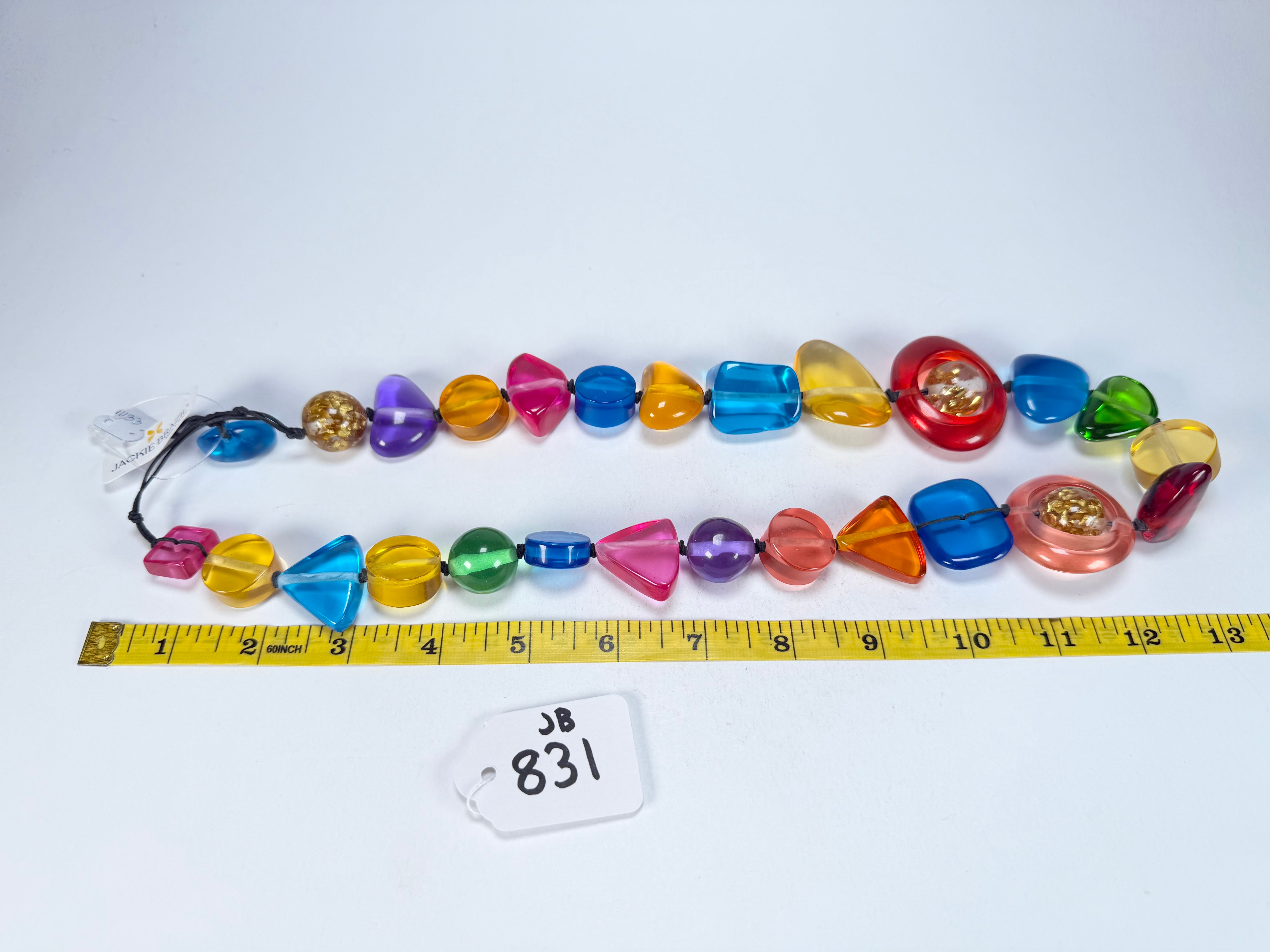 Jackie Brazil "Indiana" Transparent Carnaval Mix Multi-Bead Medium Resin 70cm Necklace ( N0033 )