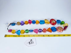 Jackie Brazil "Indiana" Transparent Carnaval Mix Multi-Bead Medium Resin 70cm Necklace ( N0033 )