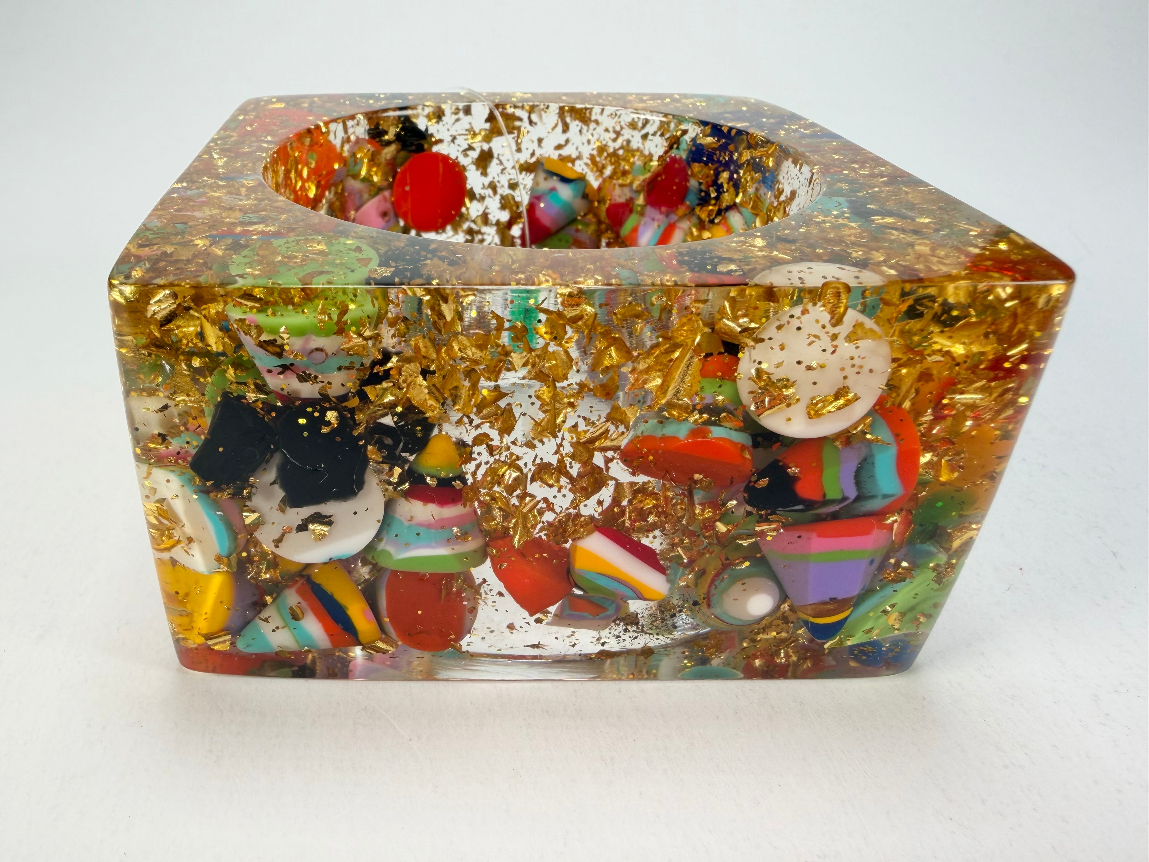 Jackie Brazil "Solid Square" Cascade x Gold Flakes 5cm Bangle ( B2100 )