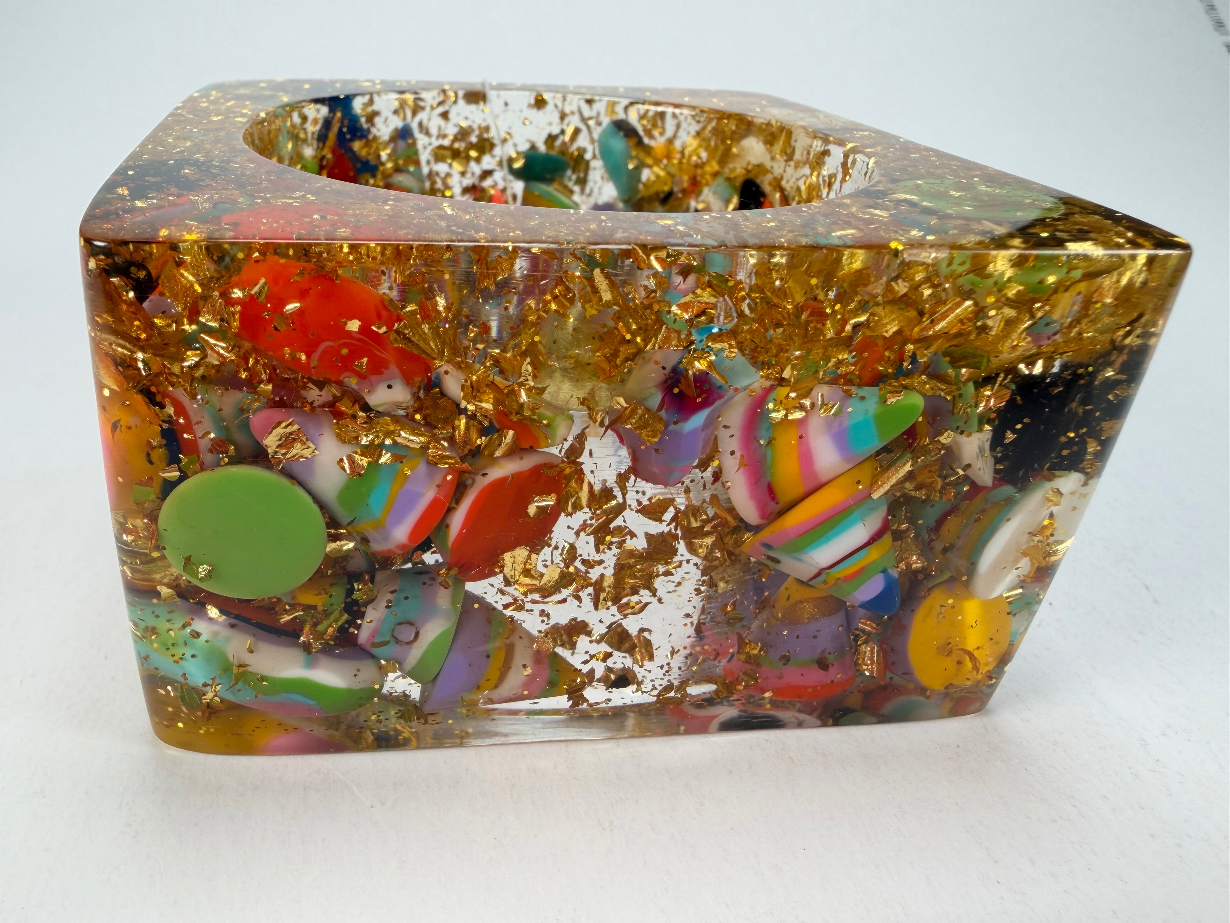 Jackie Brazil "Solid Square" Cascade x Gold Flakes 5cm Bangle ( B2100 )