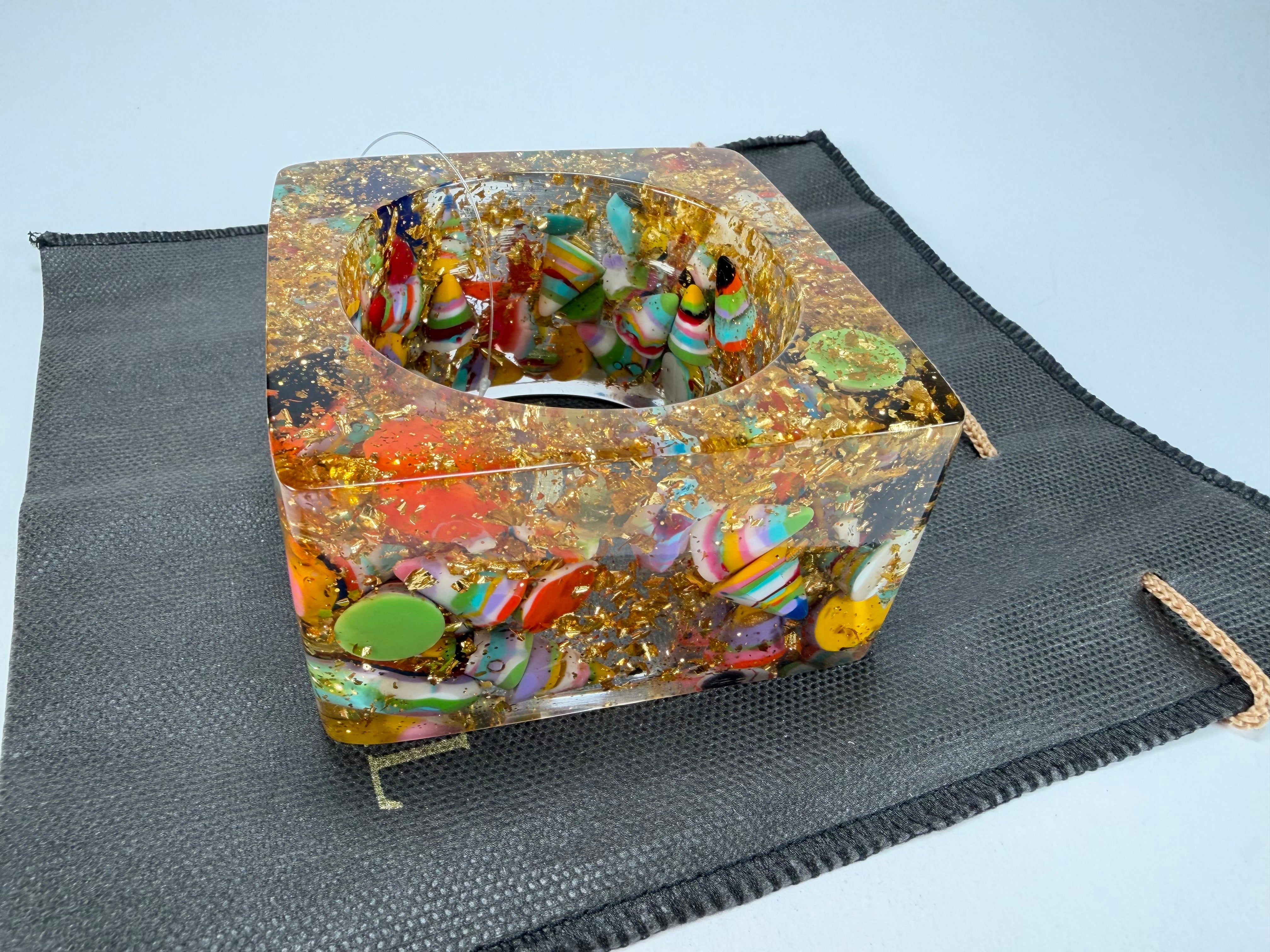 Jackie Brazil "Solid Square" Cascade x Gold Flakes 5cm Bangle ( B2100 )