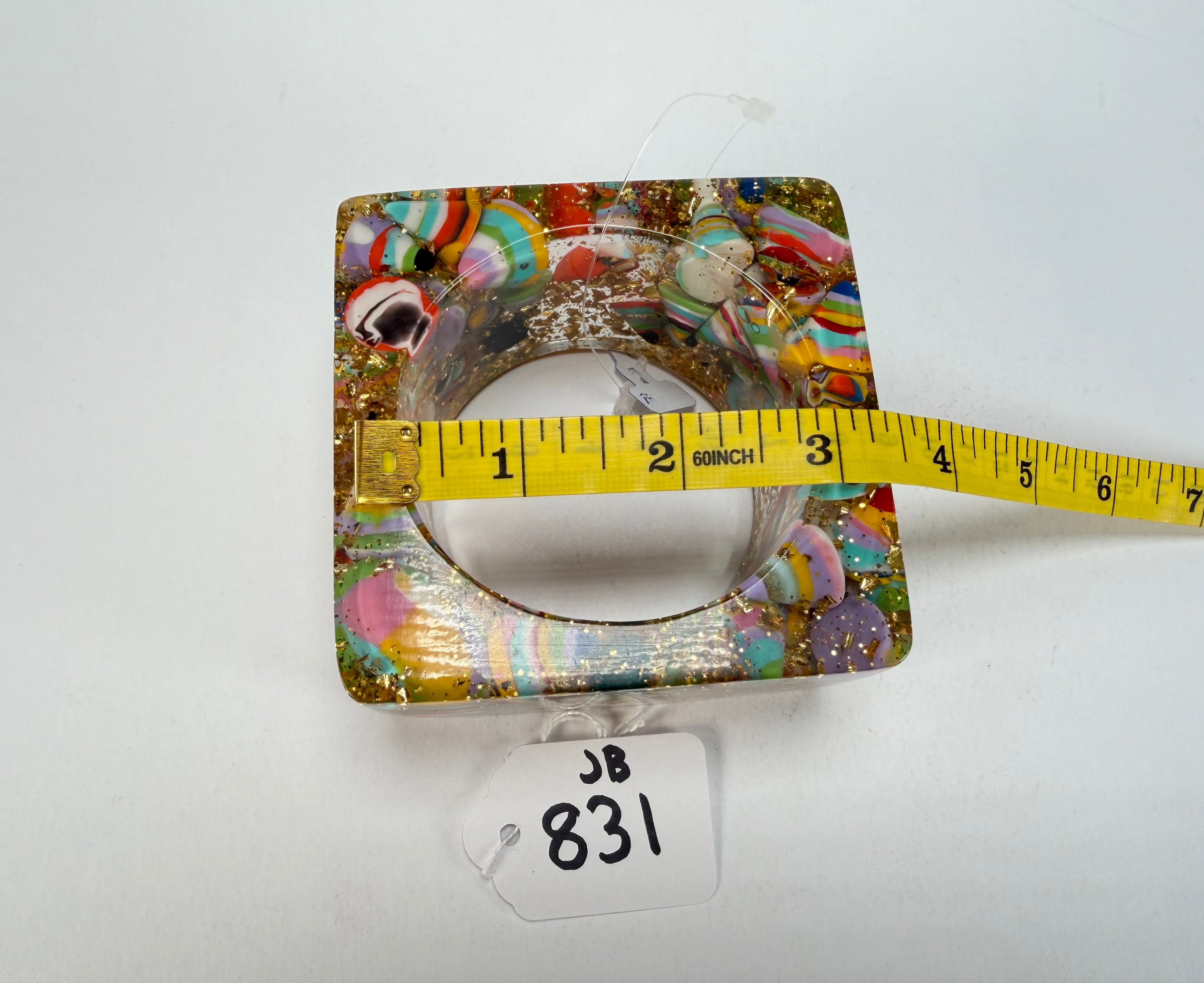 Jackie Brazil "Solid Square" Cascade x Gold Flakes 5cm Bangle ( B2100 )