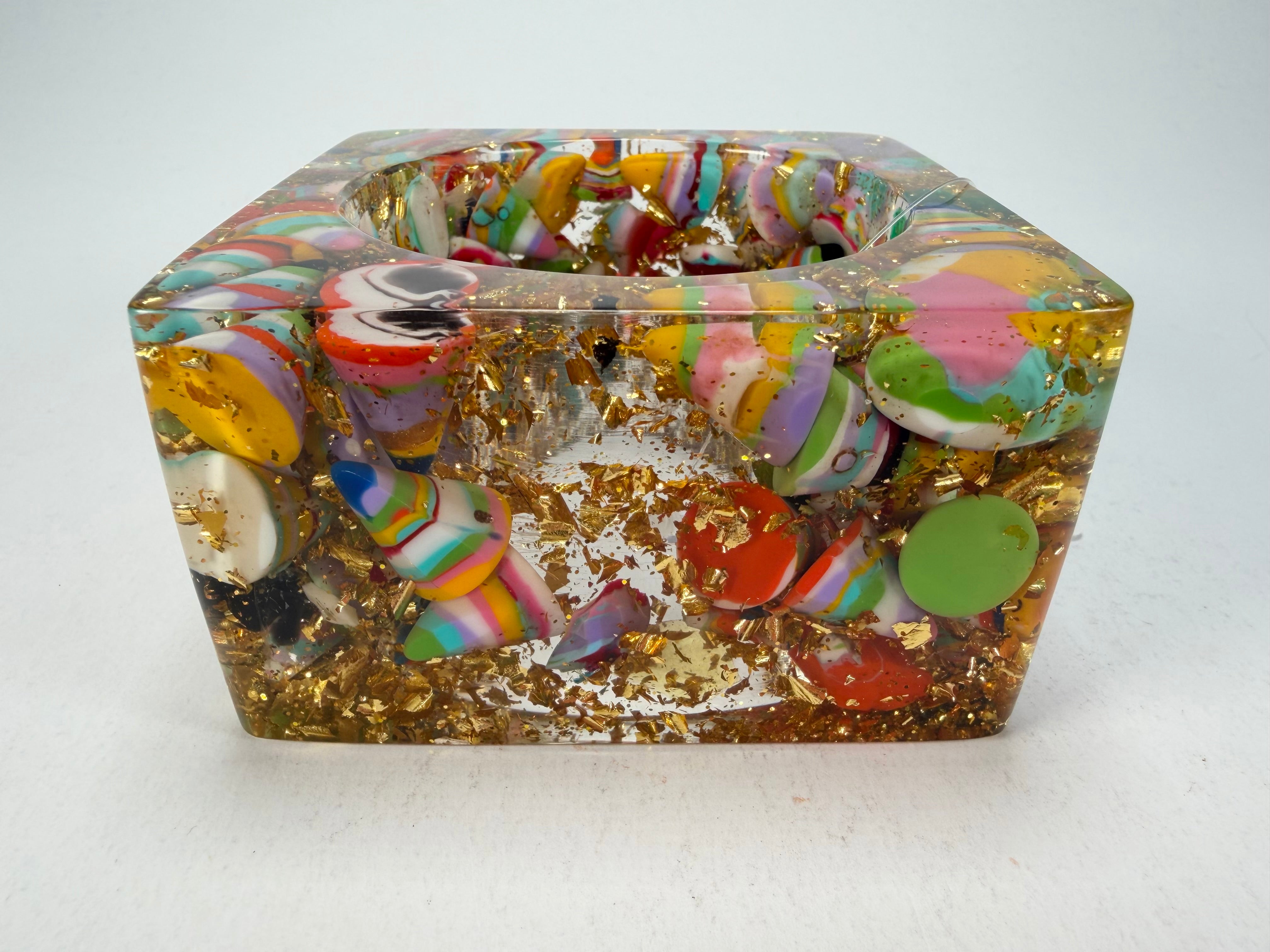 Jackie Brazil "Solid Square" Cascade x Gold Flakes 5cm Bangle ( B2100 )