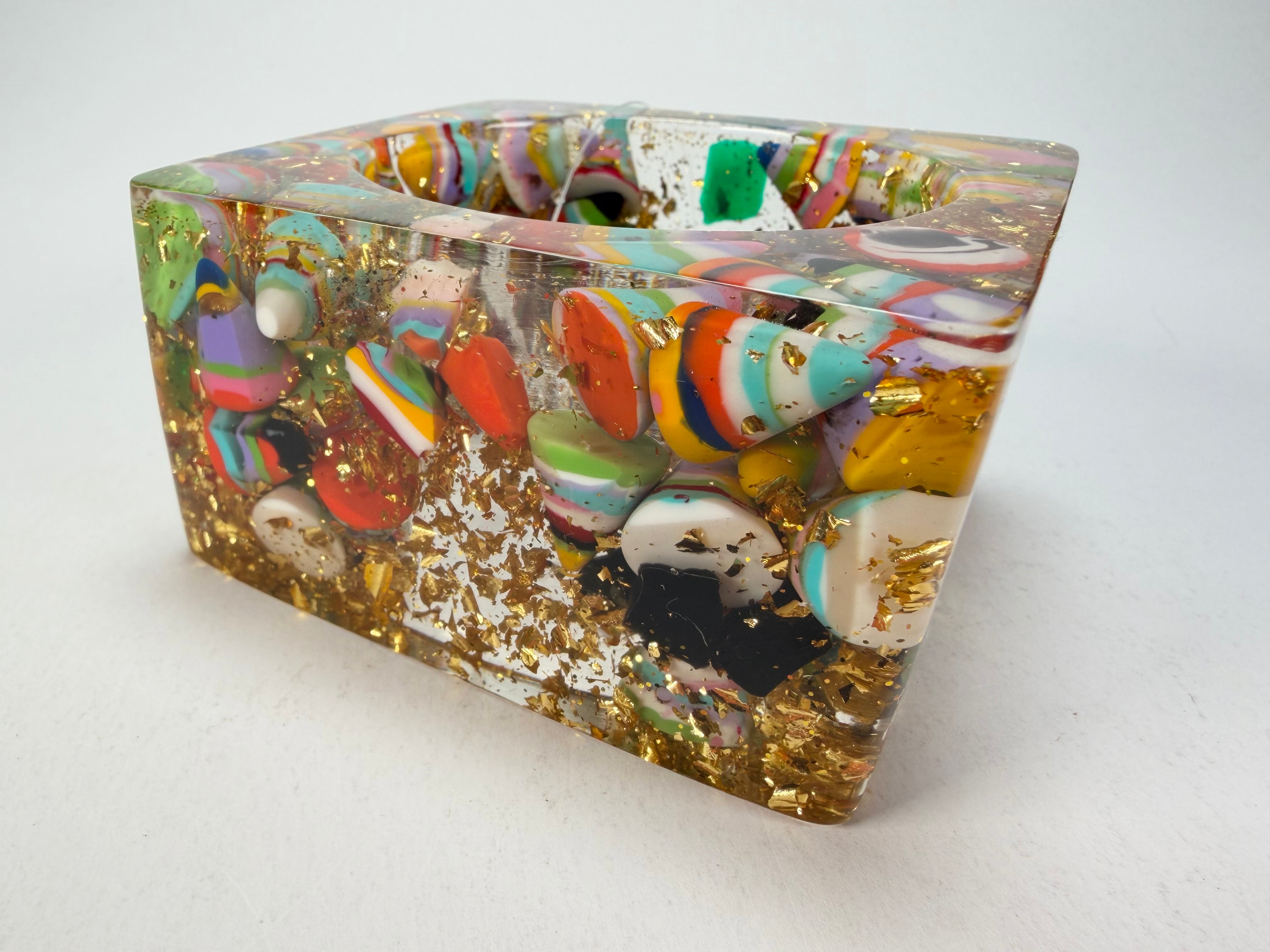 Jackie Brazil "Solid Square" Cascade x Gold Flakes 5cm Bangle ( B2100 )