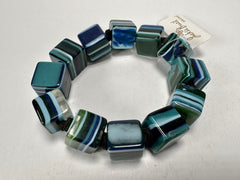 Jackie Brazil "POP" Liquorice Blue Mix Small Cubes Bracelet ( B0224 )