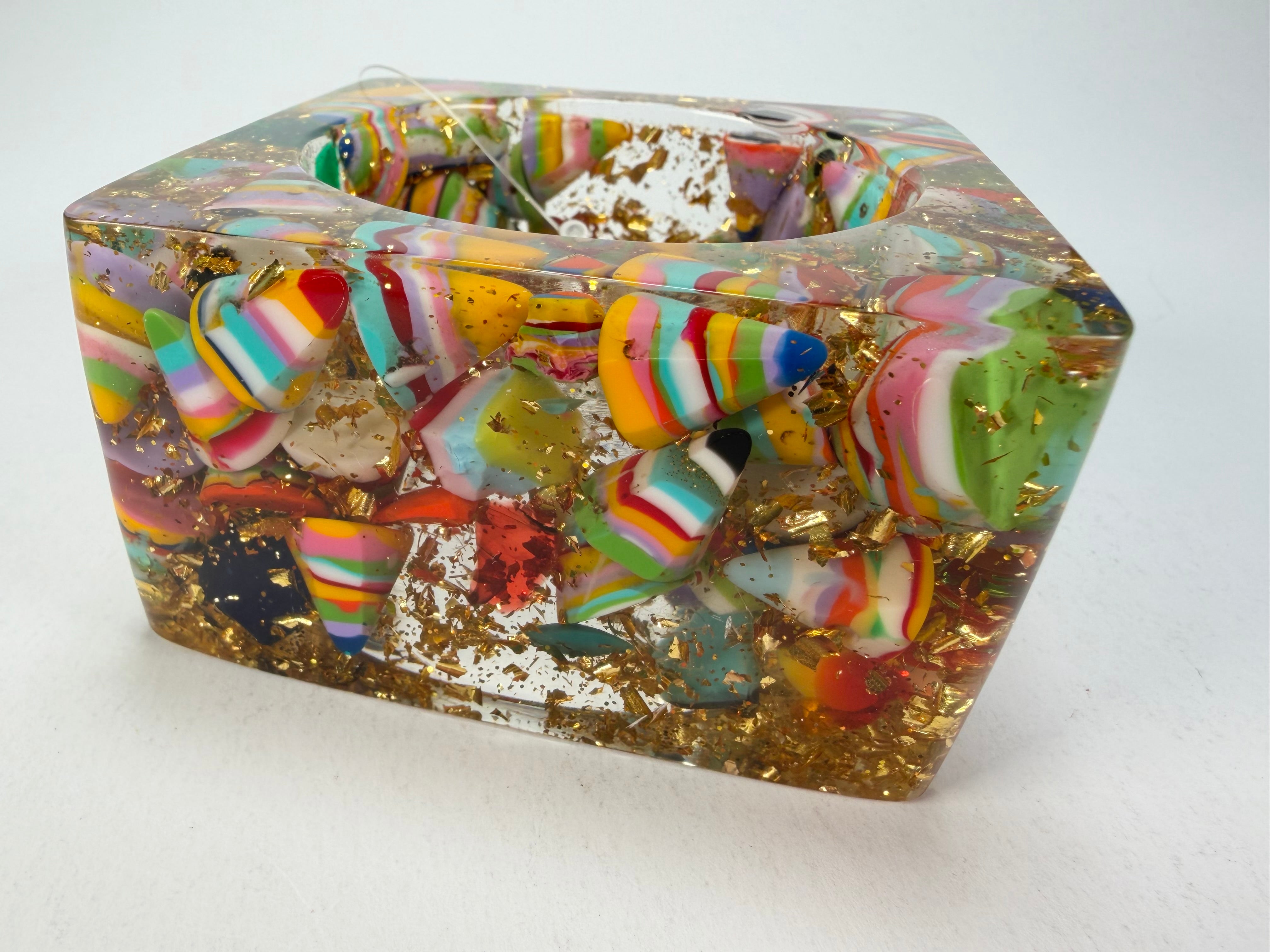 Jackie Brazil "Solid Square" Cascade x Gold Flakes 5cm Bangle ( B2100 )