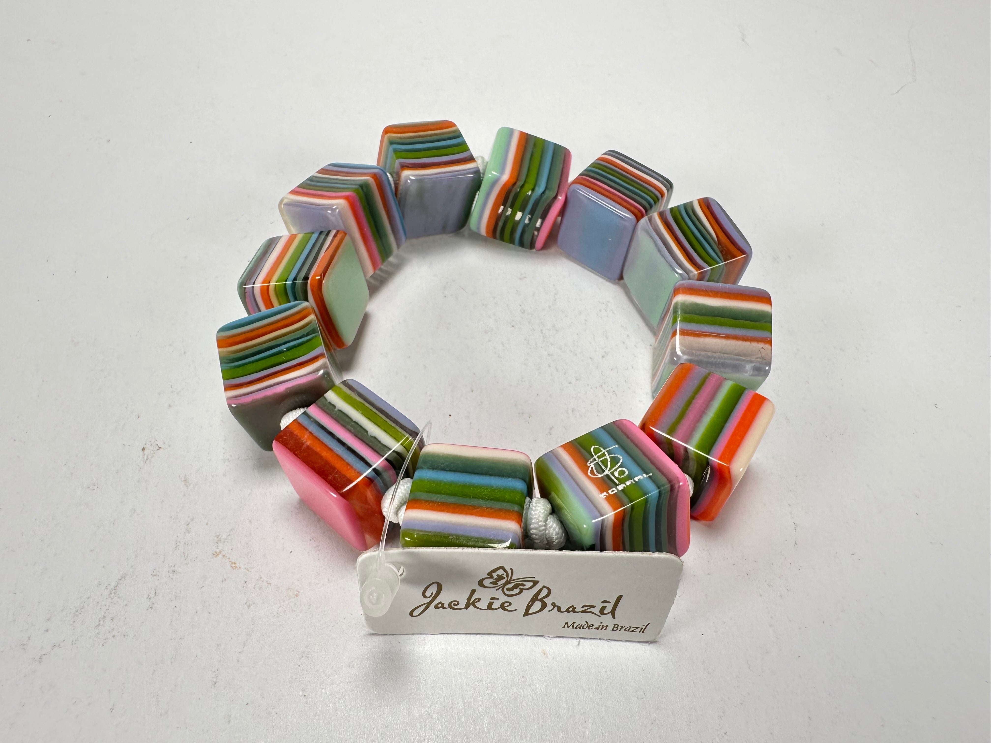 Jackie Brazil "POP" Liquorice Spring Mix Small Cubes Bracelet ( B0224 )
