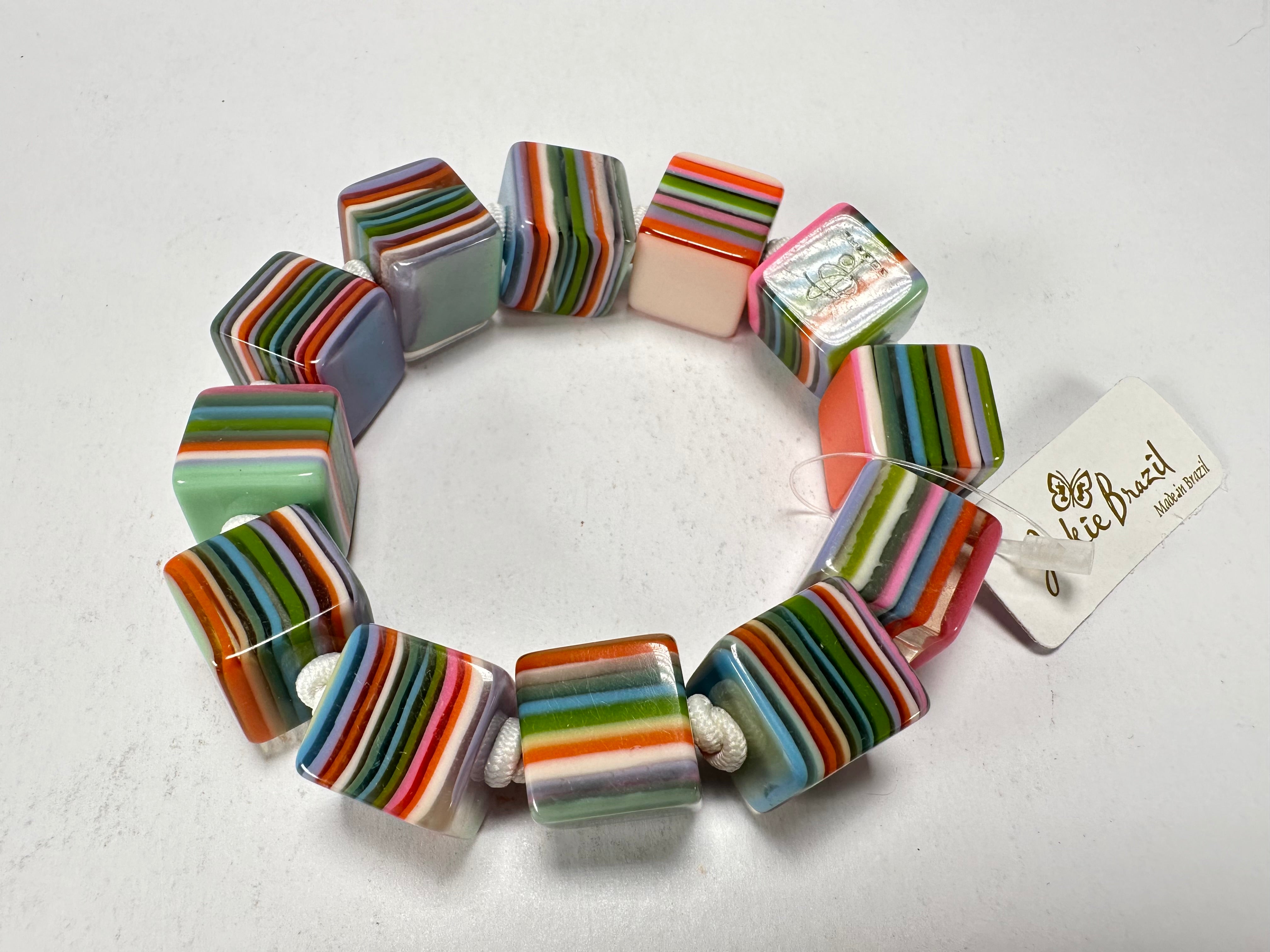 Jackie Brazil "POP" Liquorice Spring Mix Small Cubes Bracelet ( B0224 )
