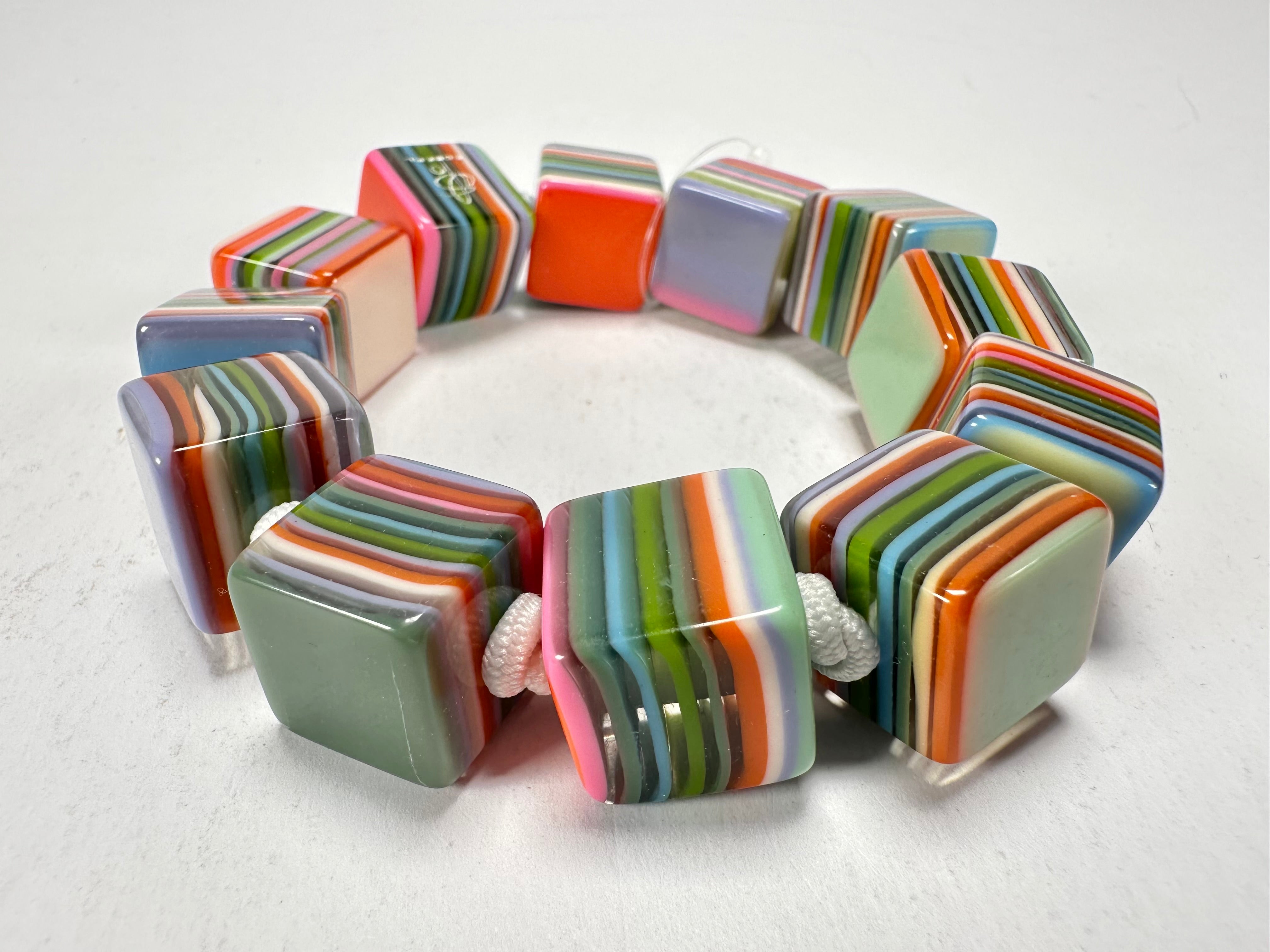 Jackie Brazil "POP" Liquorice Spring Mix Small Cubes Bracelet ( B0224 )