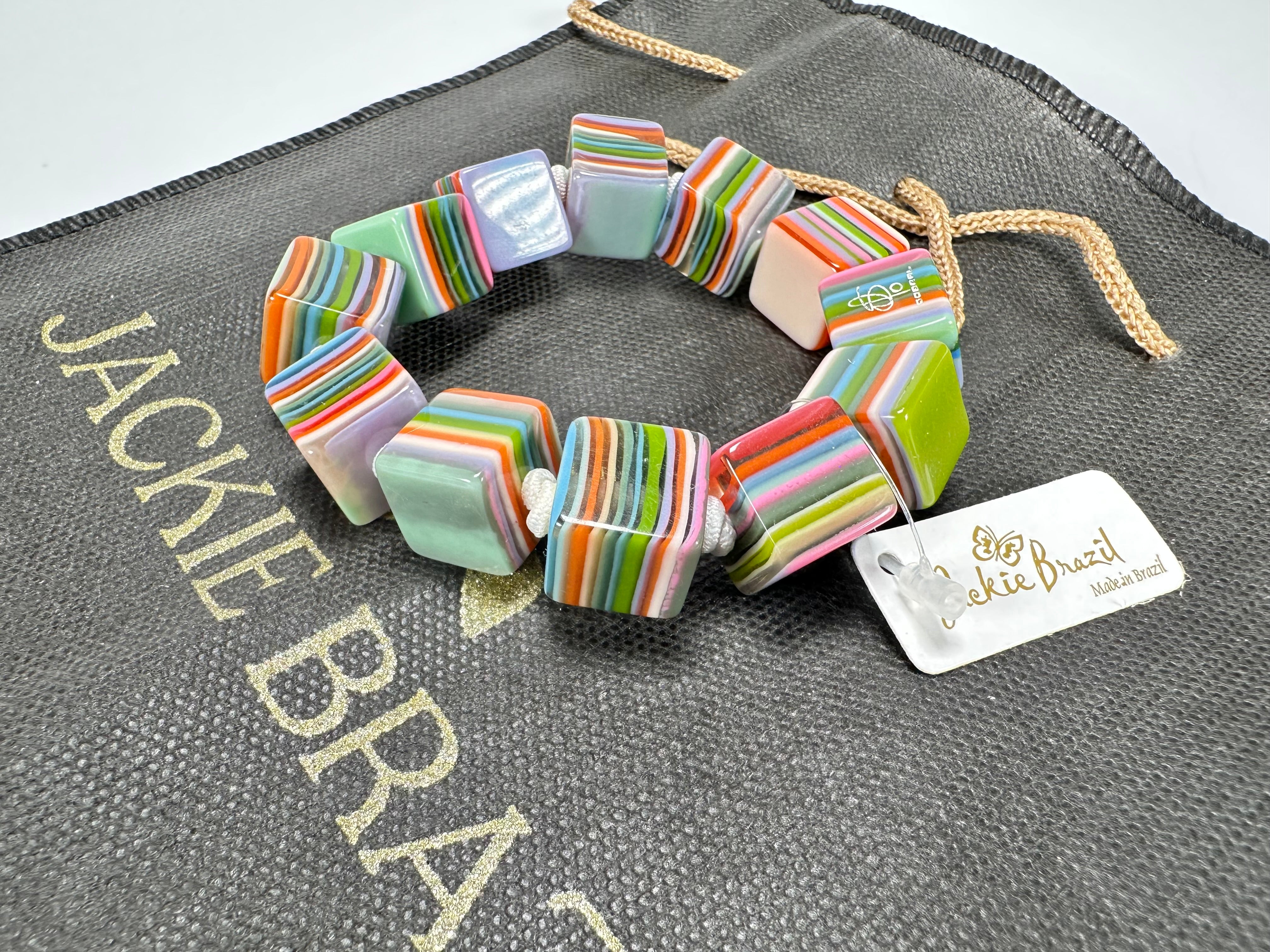 Jackie Brazil "POP" Liquorice Spring Mix Small Cubes Bracelet ( B0224 )