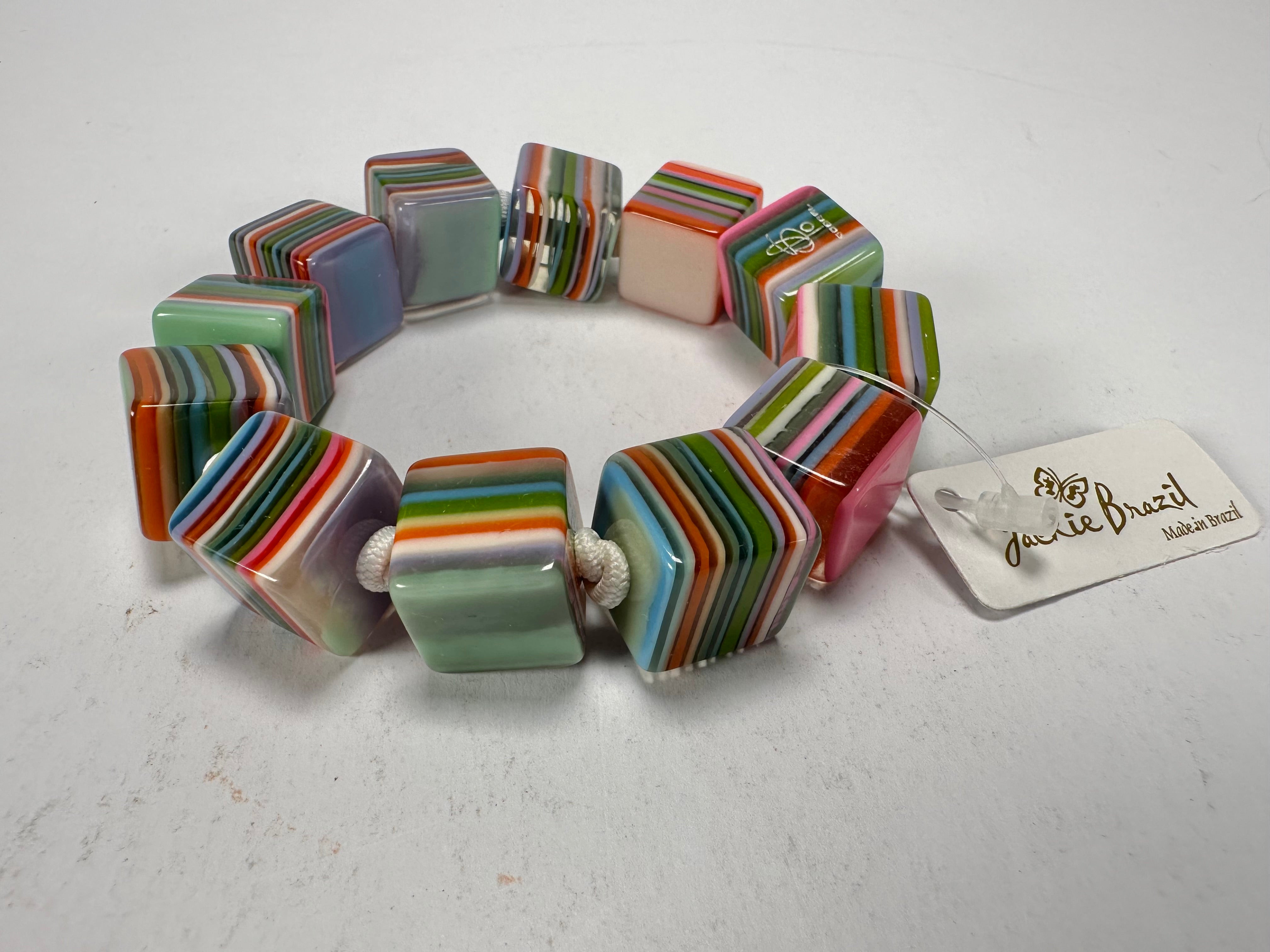 Jackie Brazil "POP" Liquorice Spring Mix Small Cubes Bracelet ( B0224 )