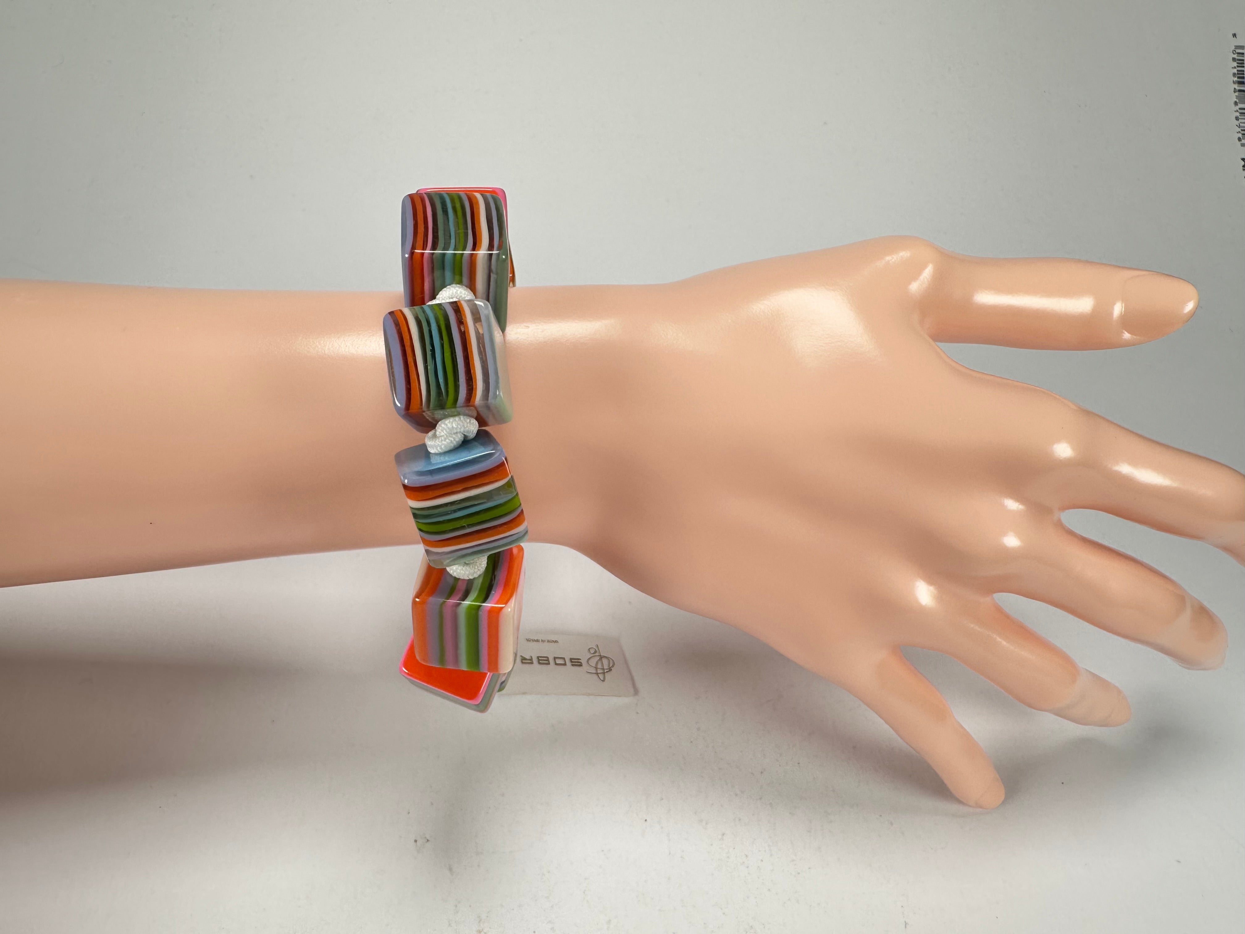 Jackie Brazil "POP" Liquorice Spring Mix Small Cubes Bracelet ( B0224 )