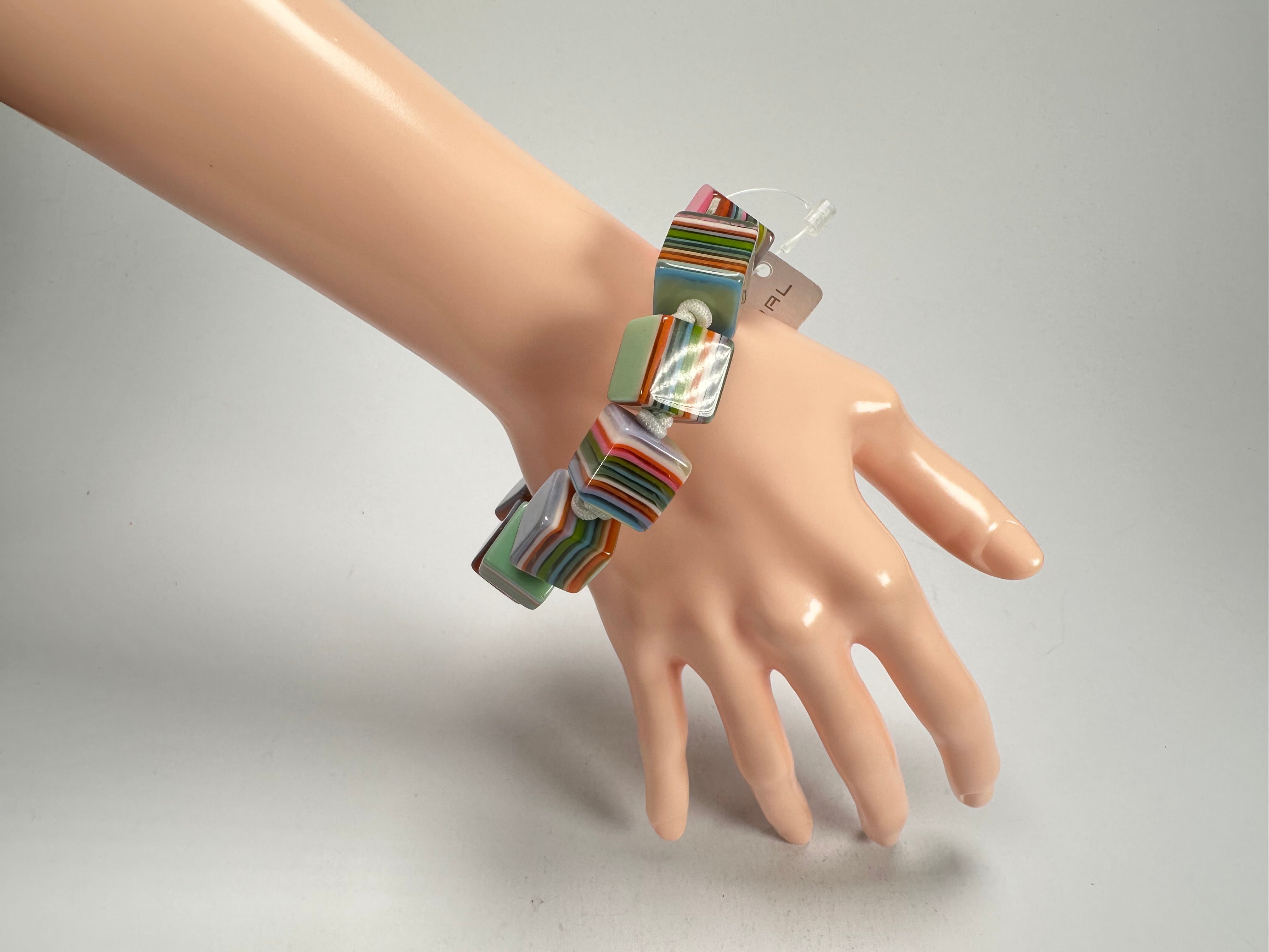 Jackie Brazil "POP" Liquorice Spring Mix Small Cubes Bracelet ( B0224 )