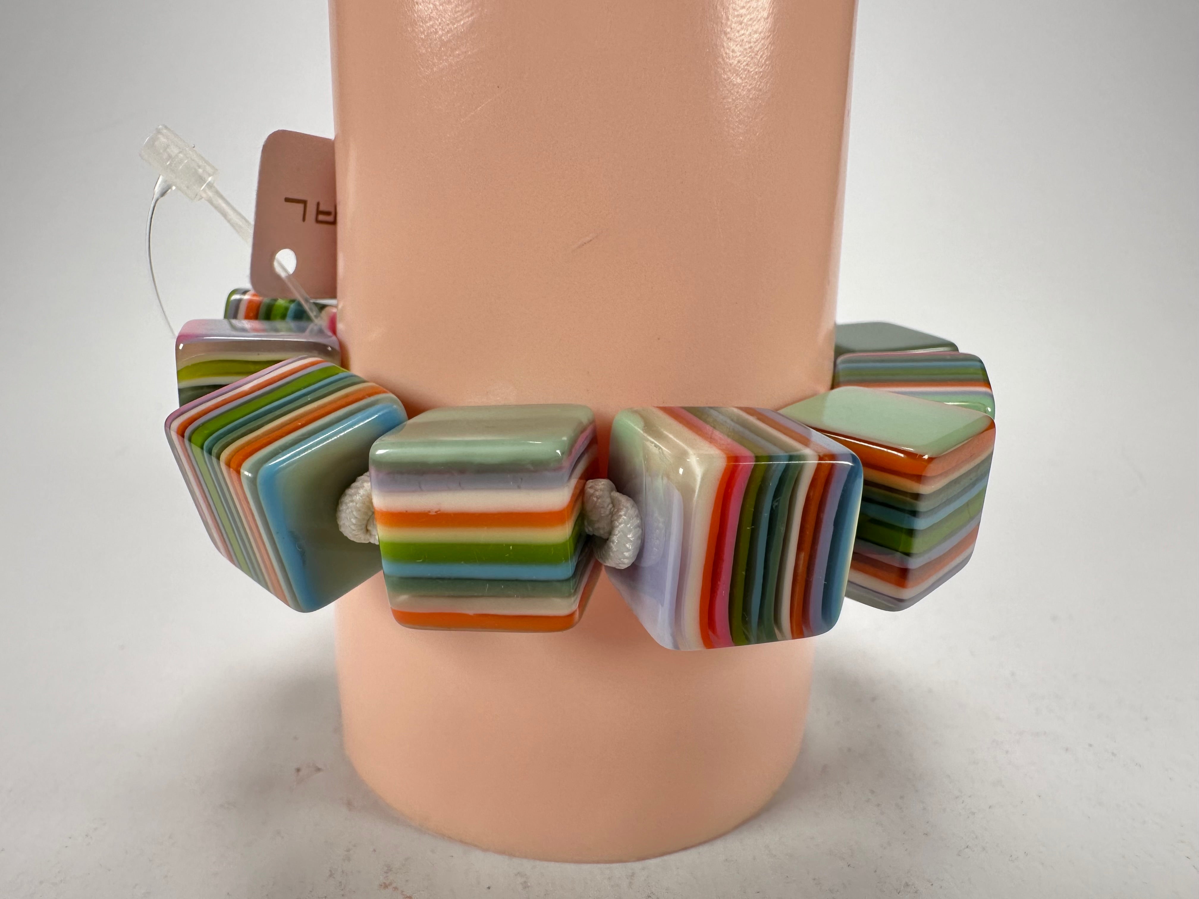 Jackie Brazil "POP" Liquorice Spring Mix Small Cubes Bracelet ( B0224 )