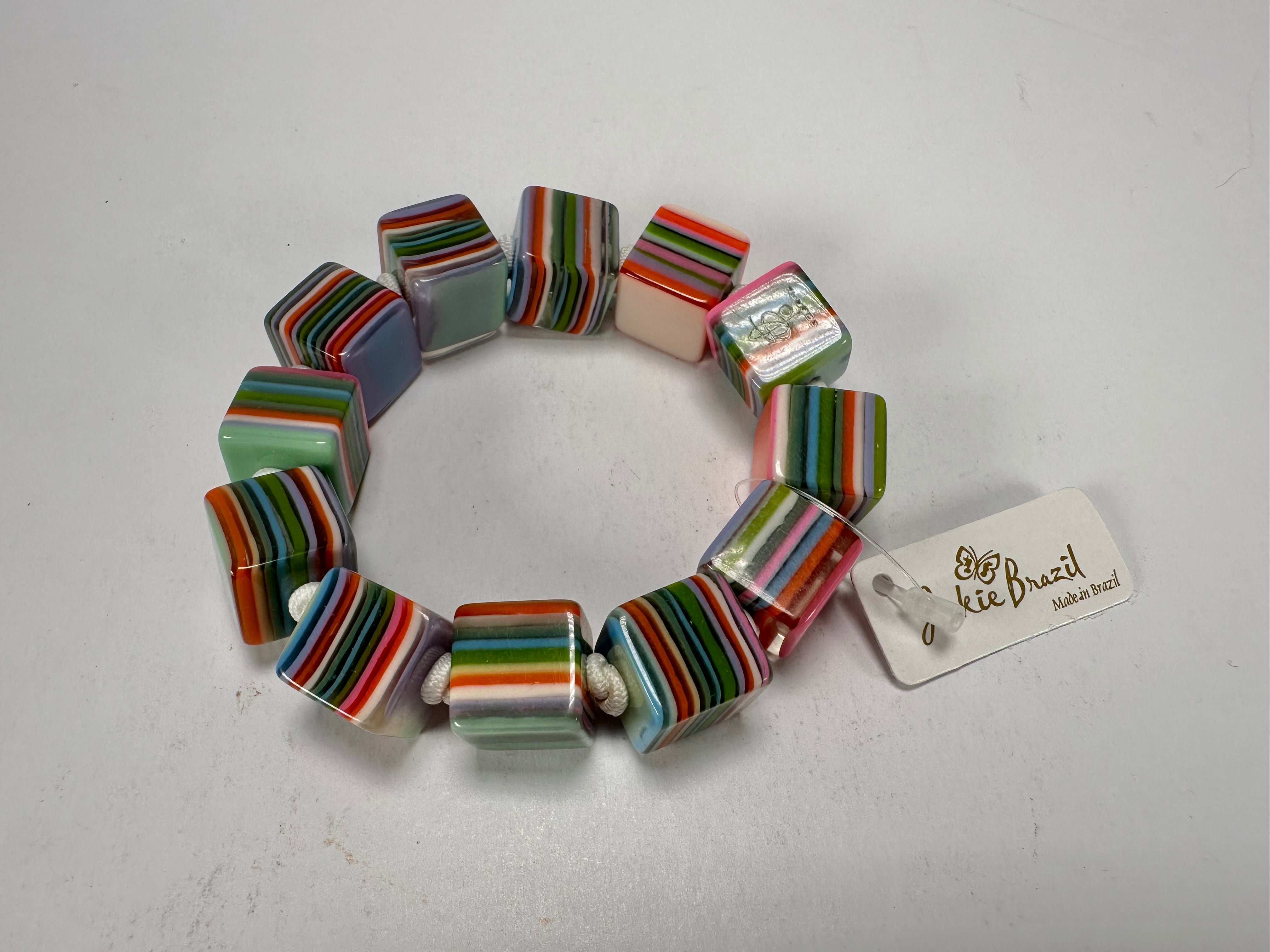 Jackie Brazil "POP" Liquorice Spring Mix Small Cubes Bracelet ( B0224 )