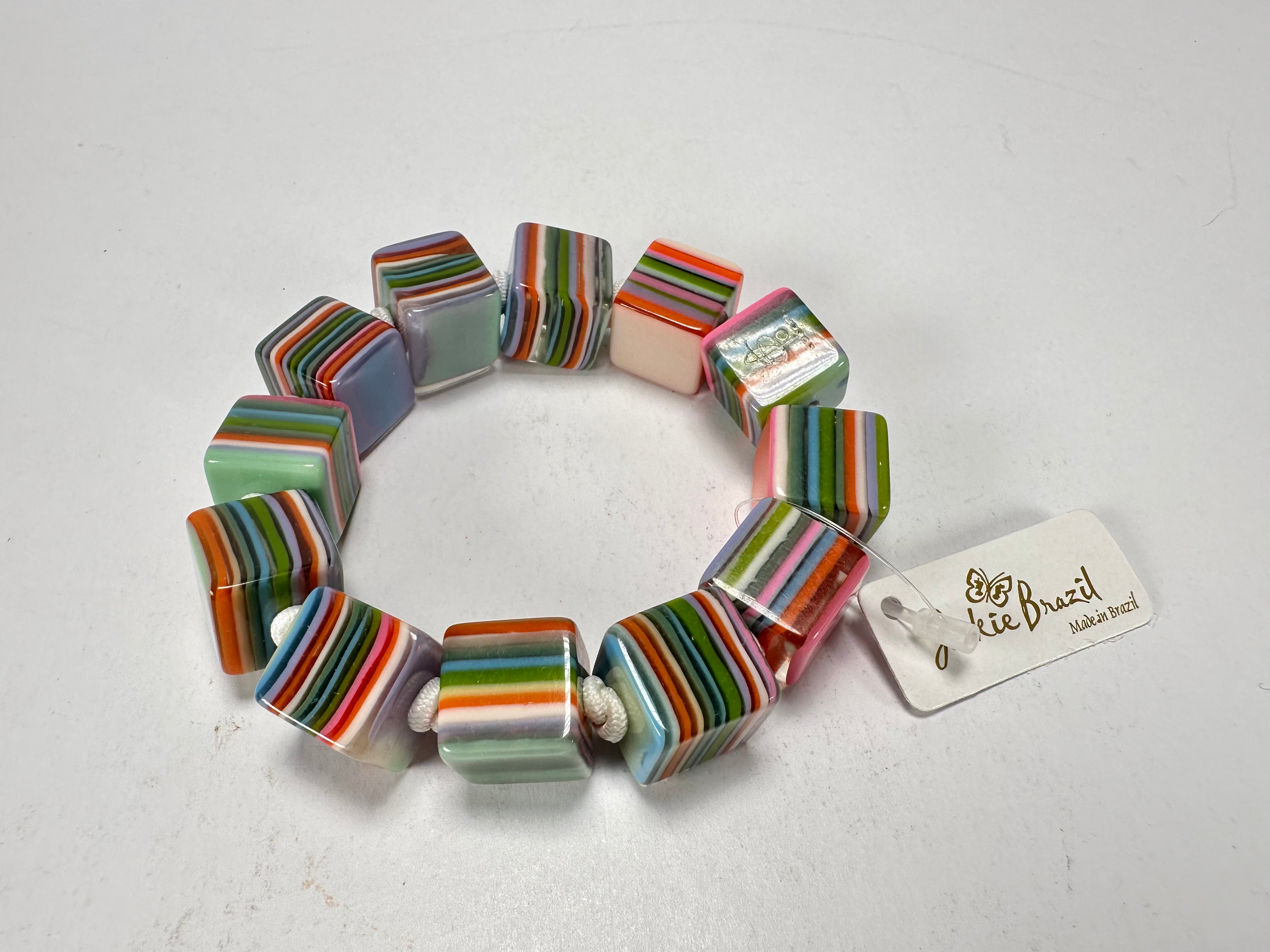 Jackie Brazil "POP" Liquorice Spring Mix Small Cubes Bracelet ( B0224 )