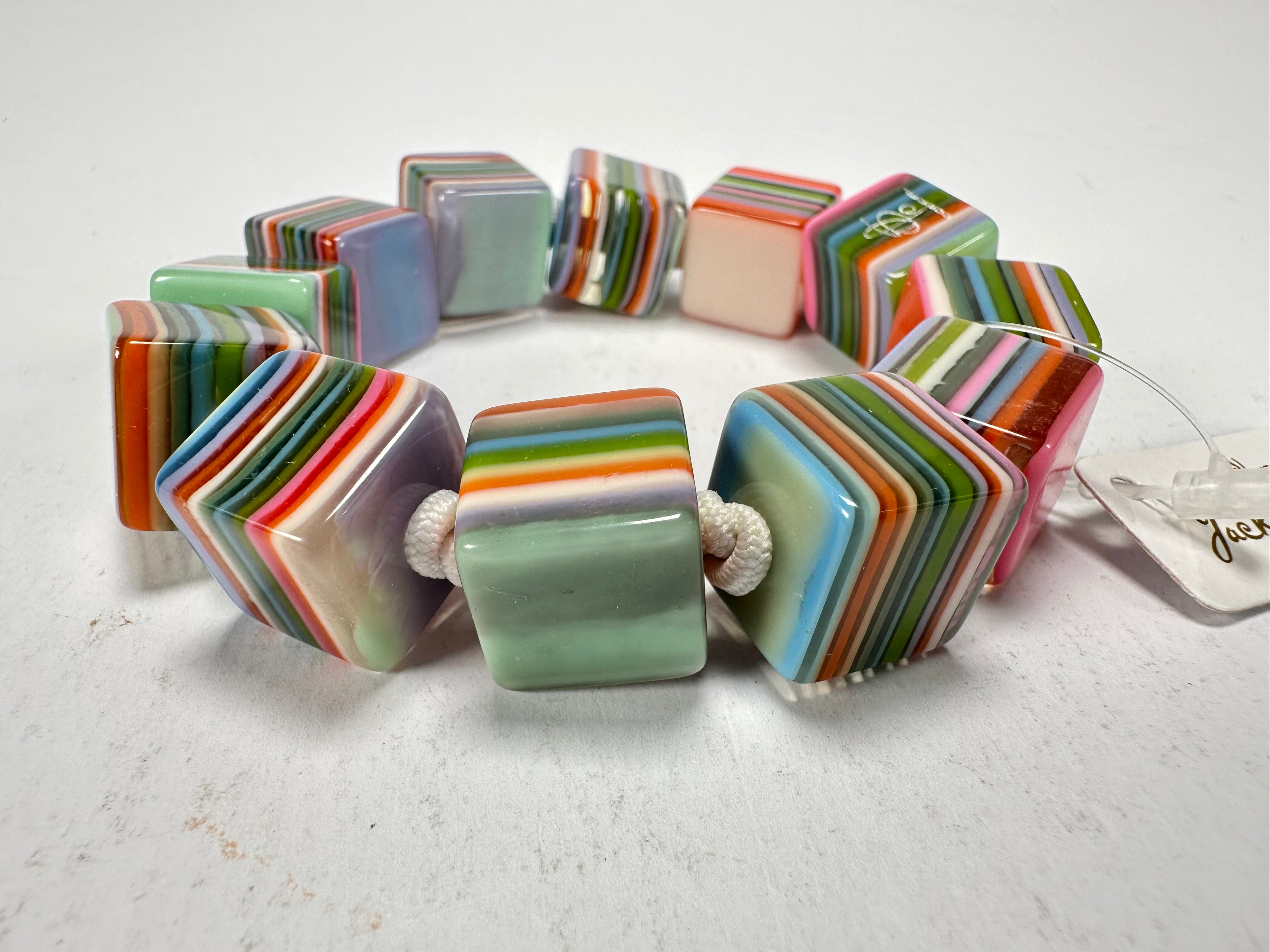 Jackie Brazil "POP" Liquorice Spring Mix Small Cubes Bracelet ( B0224 )