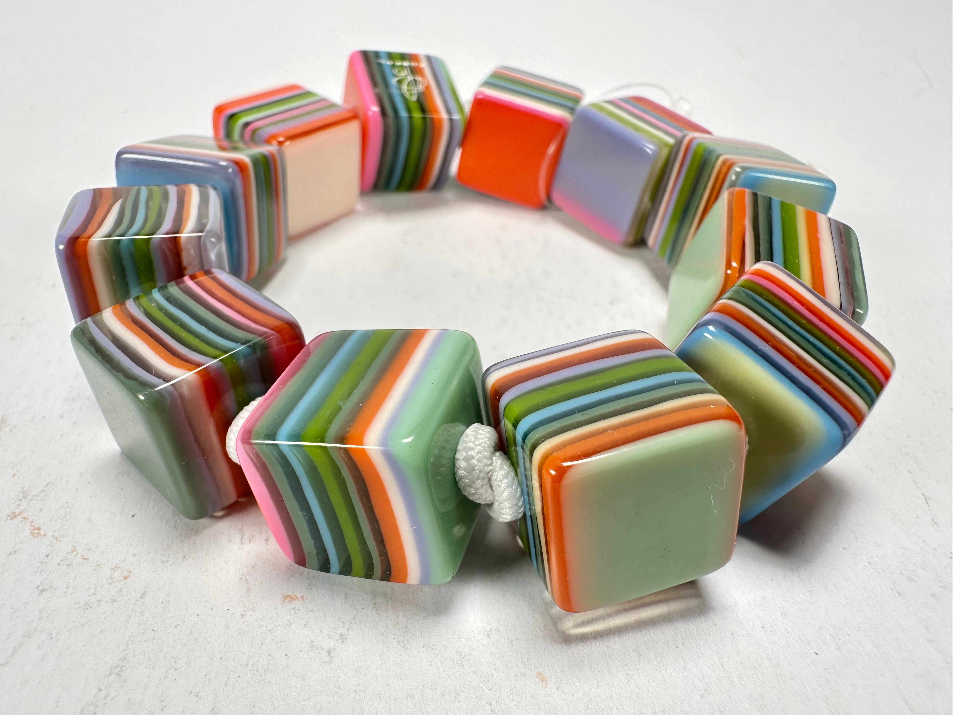 Jackie Brazil "POP" Liquorice Spring Mix Small Cubes Bracelet ( B0224 )