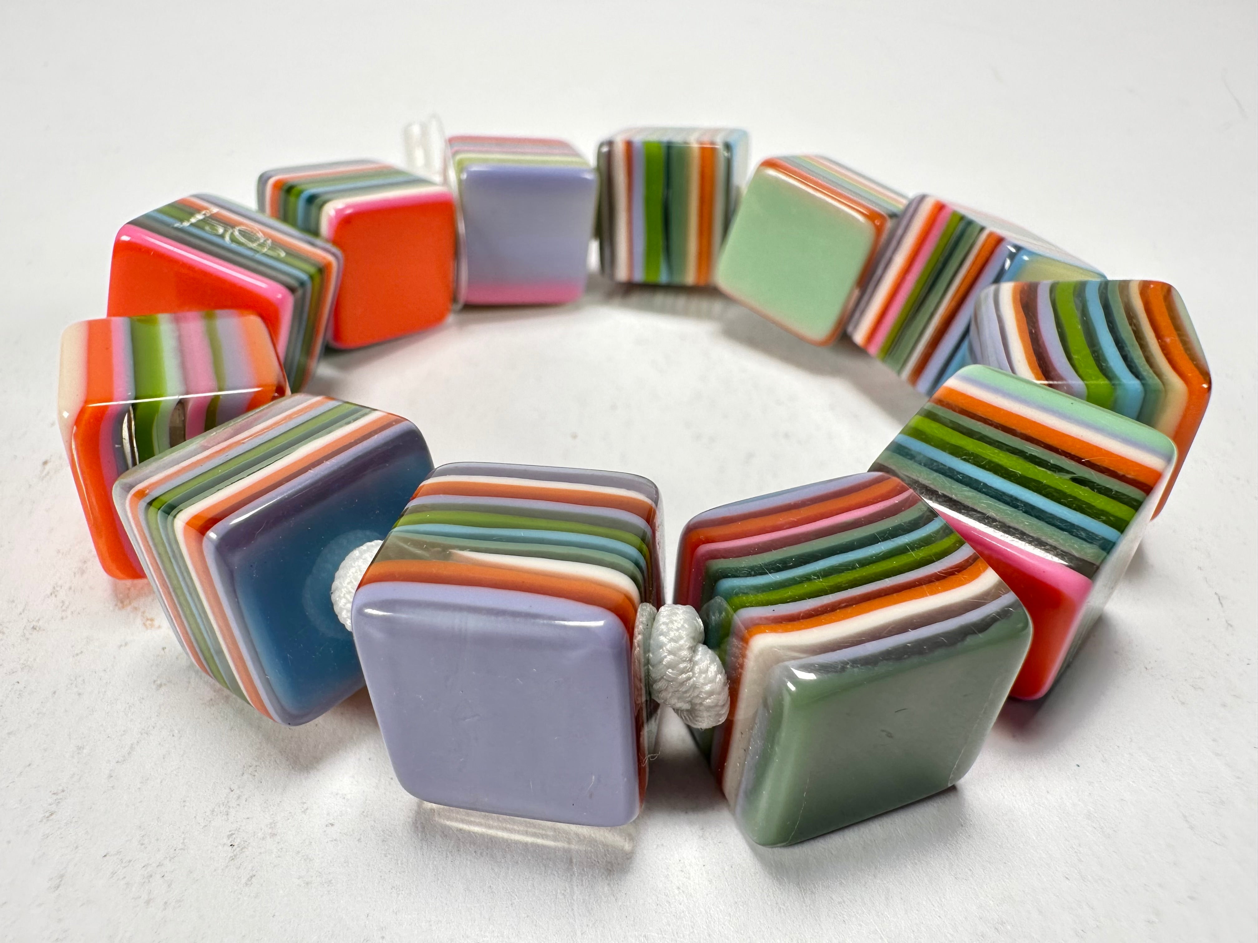 Jackie Brazil "POP" Liquorice Spring Mix Small Cubes Bracelet ( B0224 )