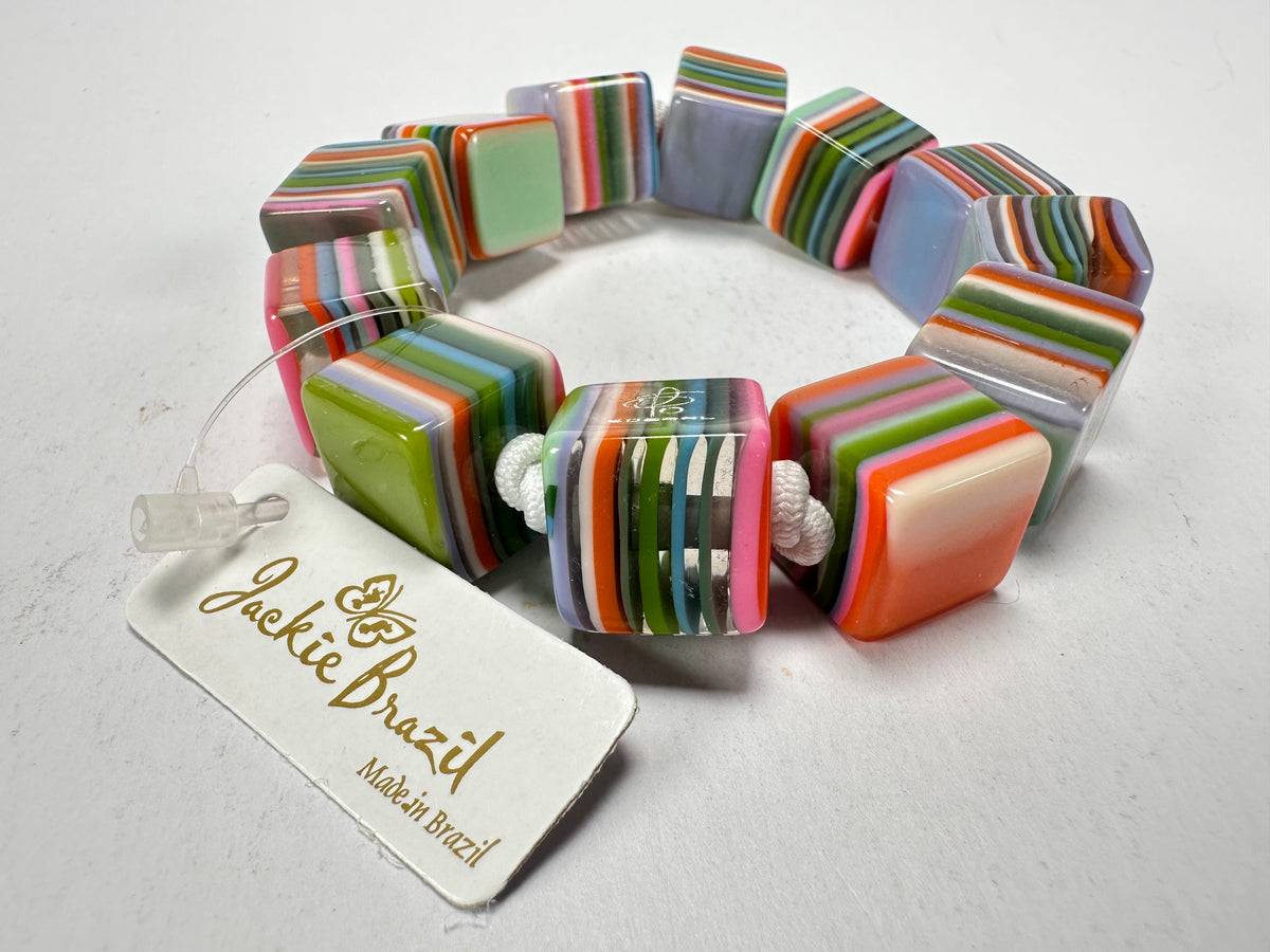 Jackie Brazil "POP" Liquorice Spring Mix Small Cubes Bracelet ( B0224 )