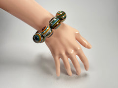 Jackie Brazil "Cat Eyes" Liquorice Allsorts Balls Winter Mix Resin Bracelet ( B0885 )