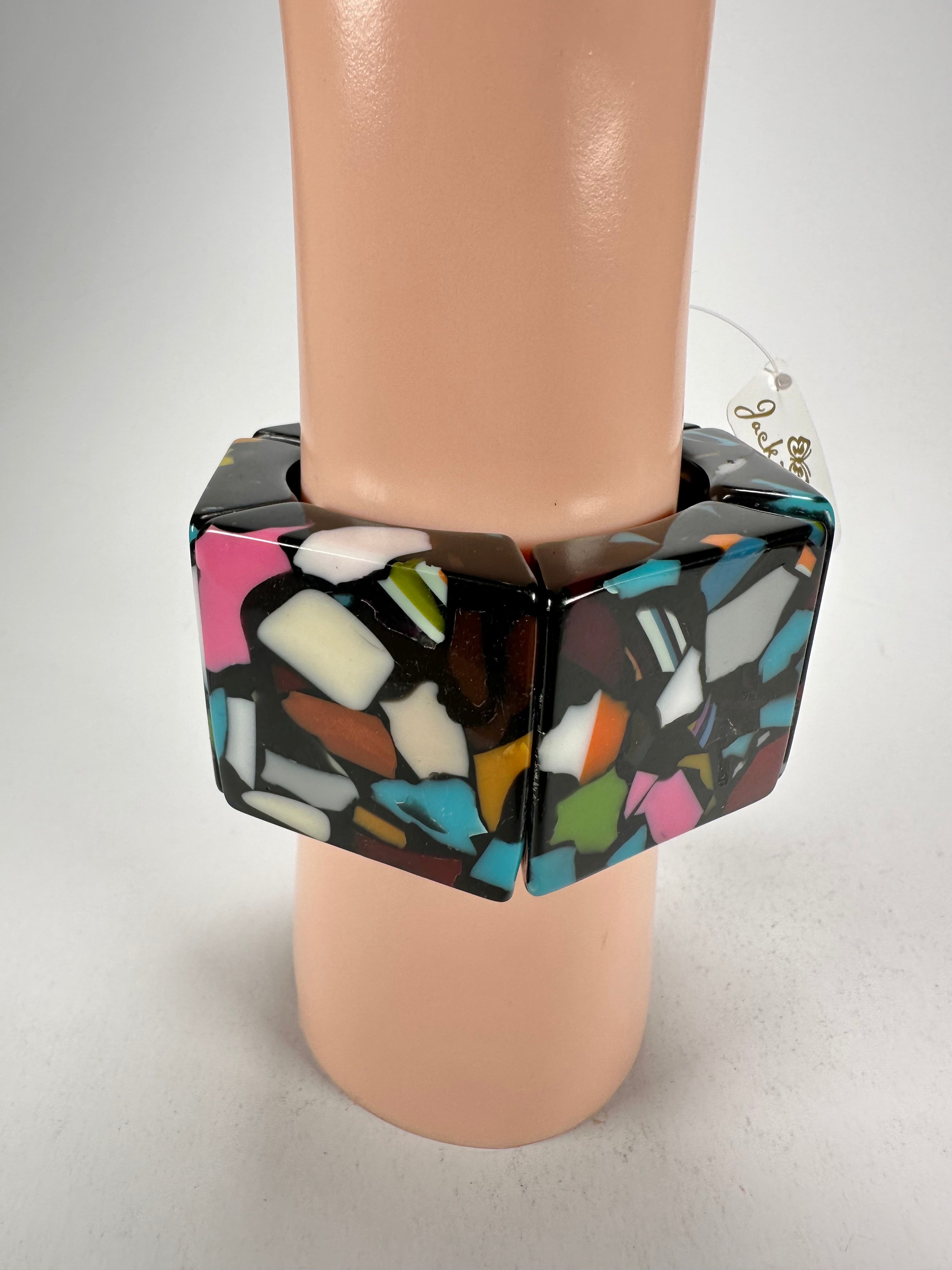 Jackie Brazil "Sabrina" Art Deco Van Allen Elasticated Bracelet ( B3131 )