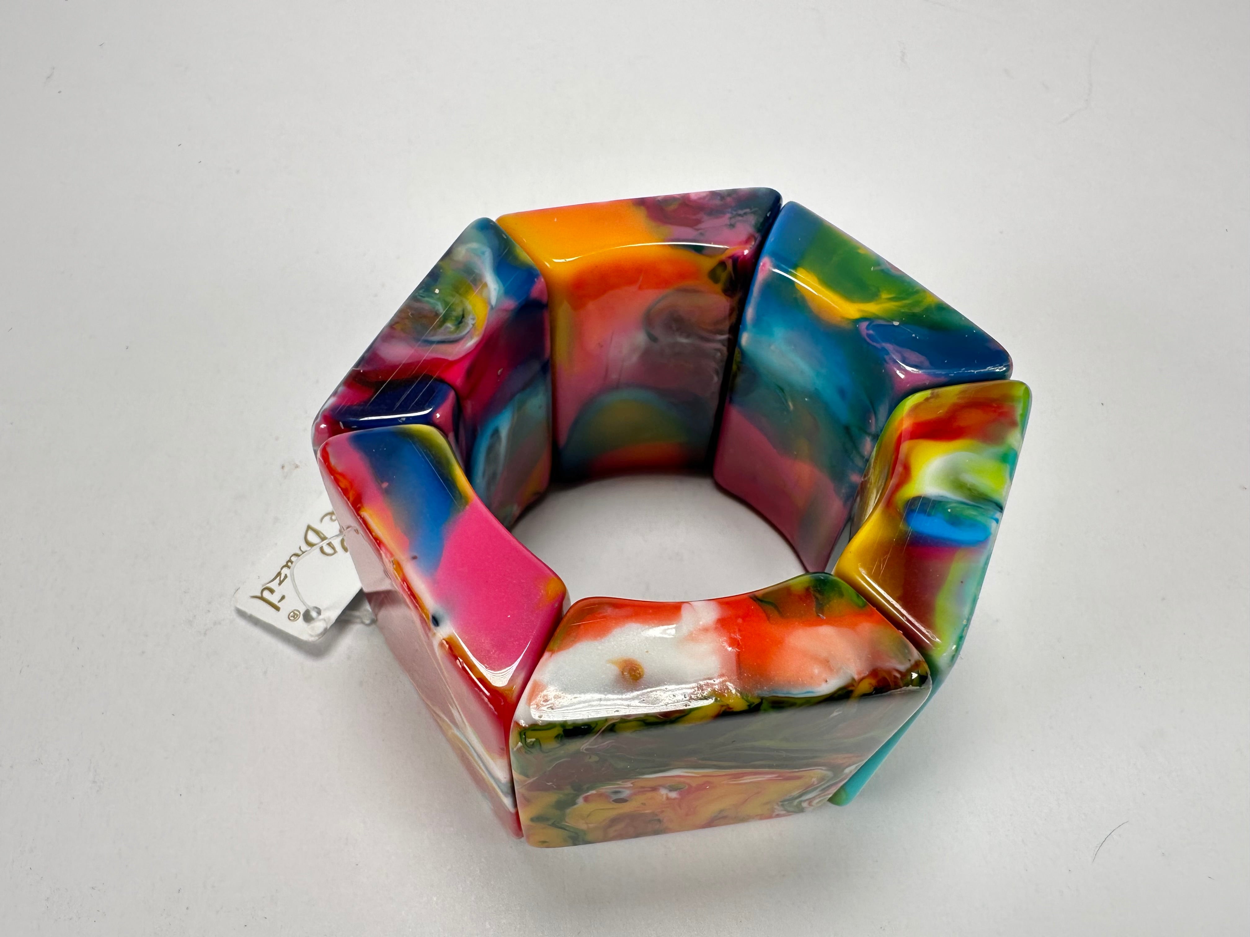 Jackie Brazil "Sabrina" Kandinsky Elasticated Bracelet ( B0225 )