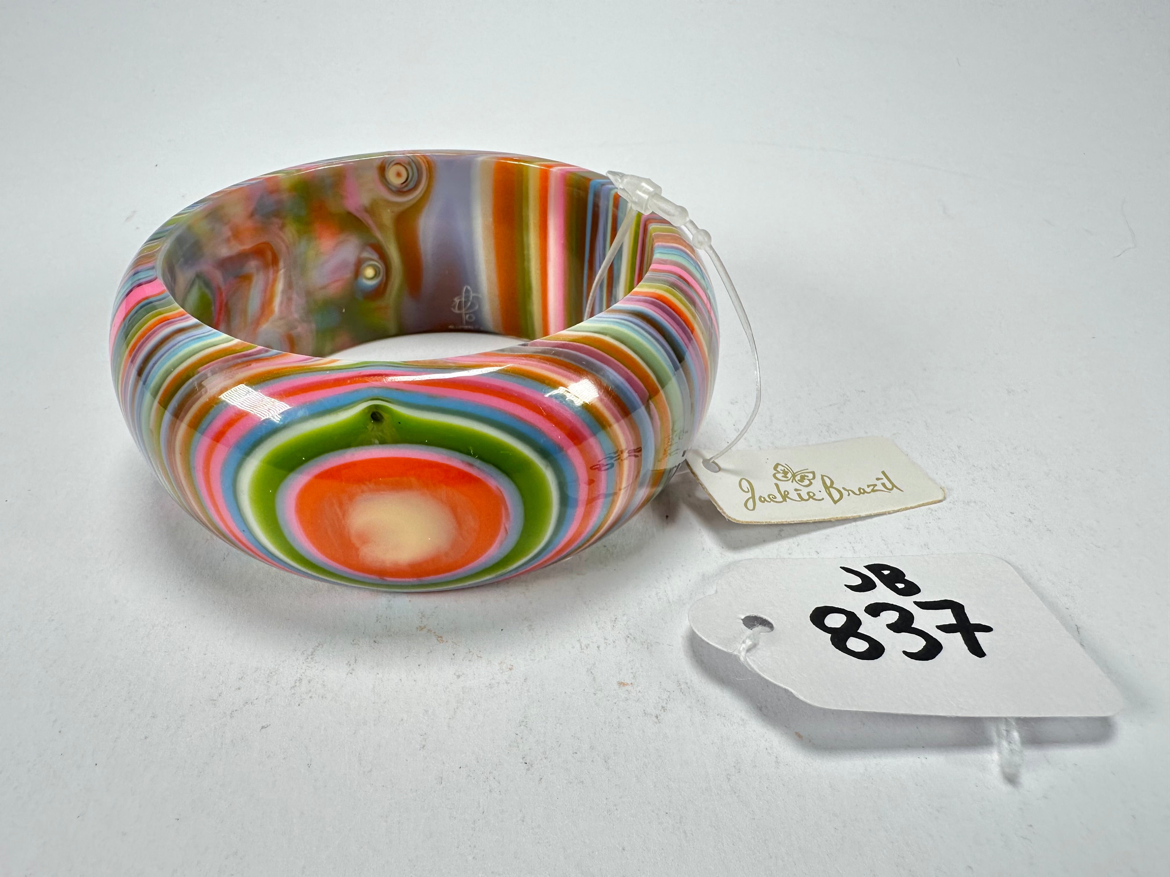 Jackie Brazil "All Sorts "Liquorice w/Cat Eye Spring Colour Mix 3.4cm Bangle ( B2444 )