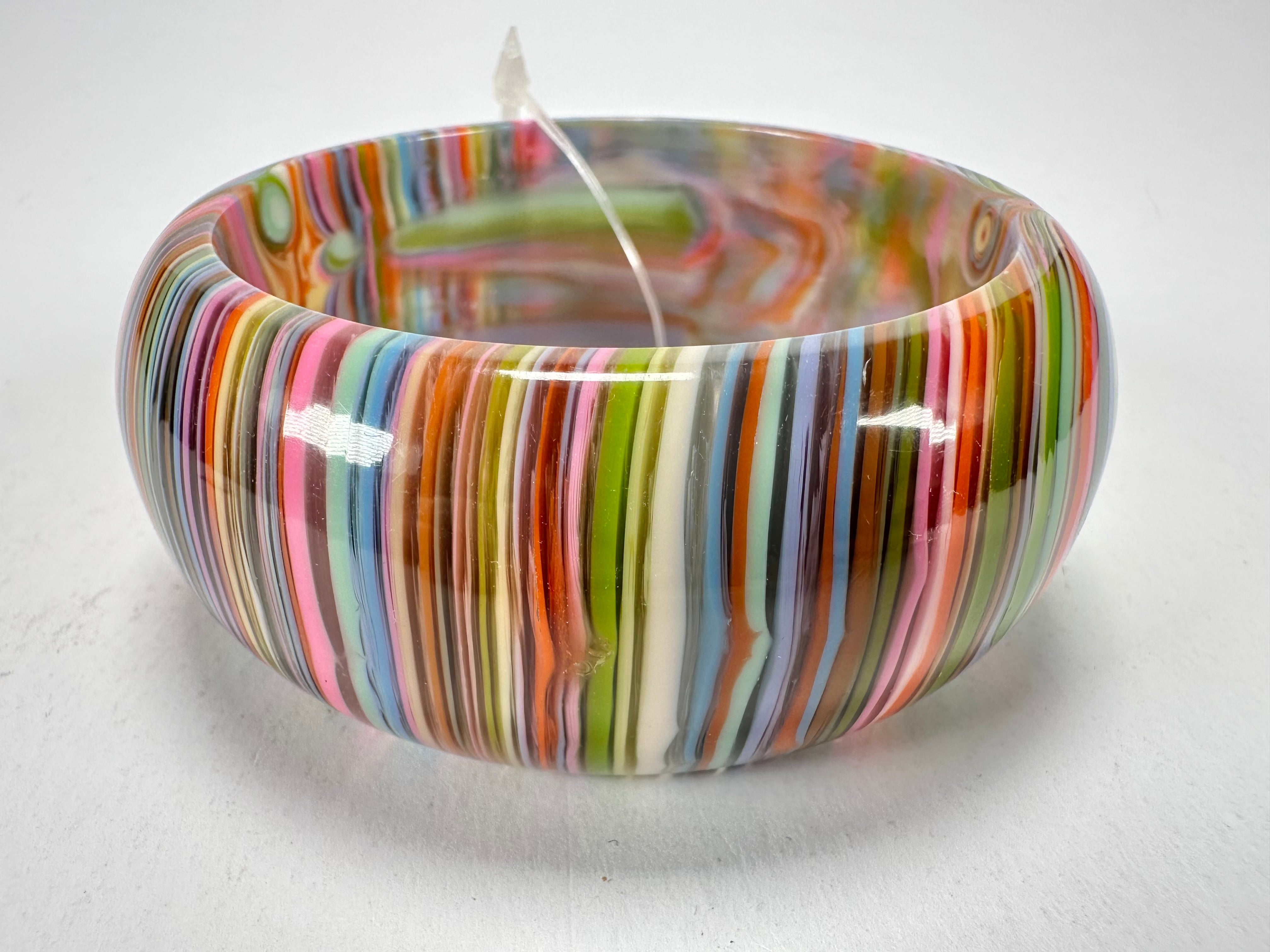 Jackie Brazil "All Sorts "Liquorice w/Cat Eye Spring Colour Mix 3.4cm Bangle ( B2444 )