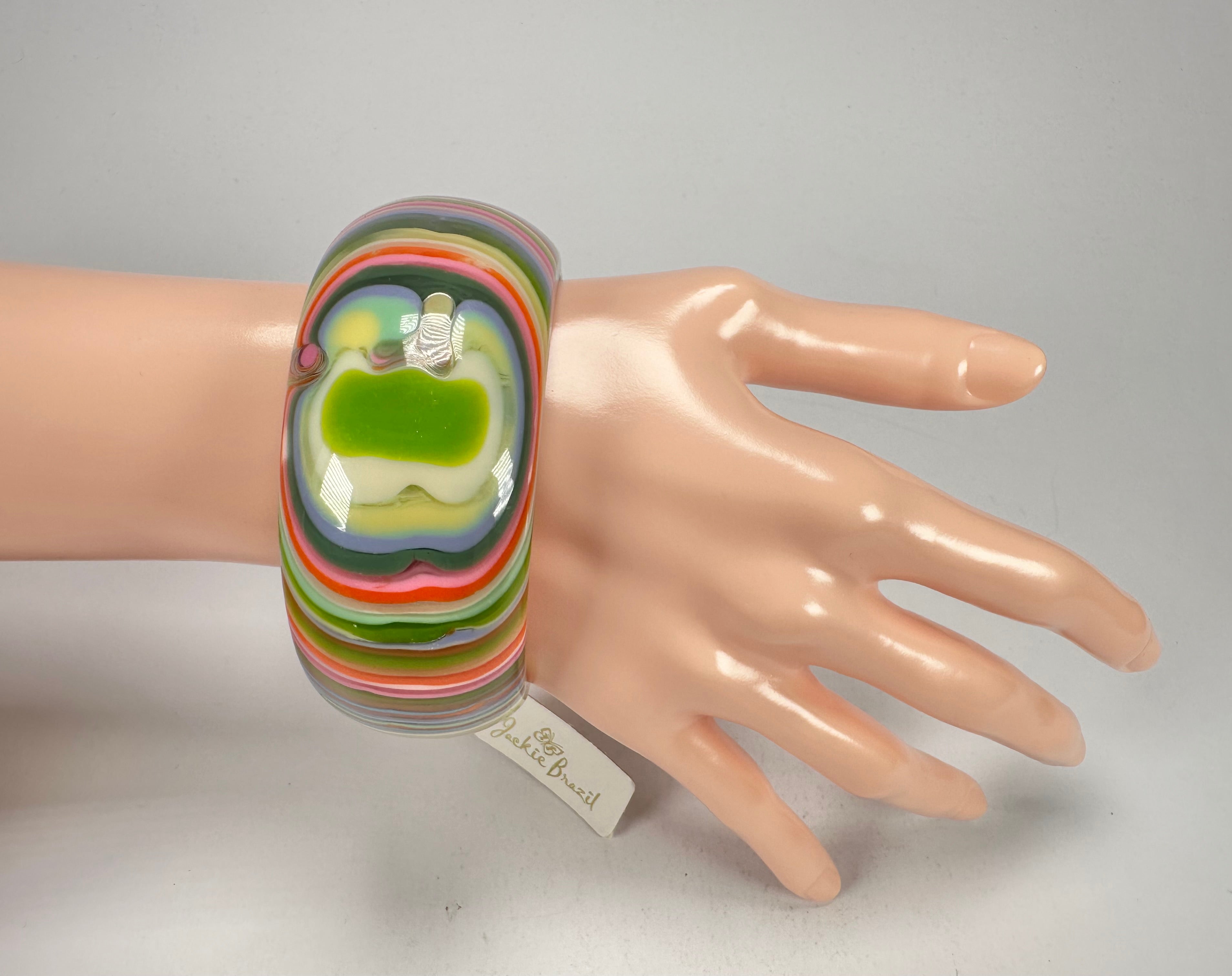 Jackie Brazil "All Sorts "Liquorice w/Cat Eye Spring Colour Mix 3.4cm Bangle ( B2444 )