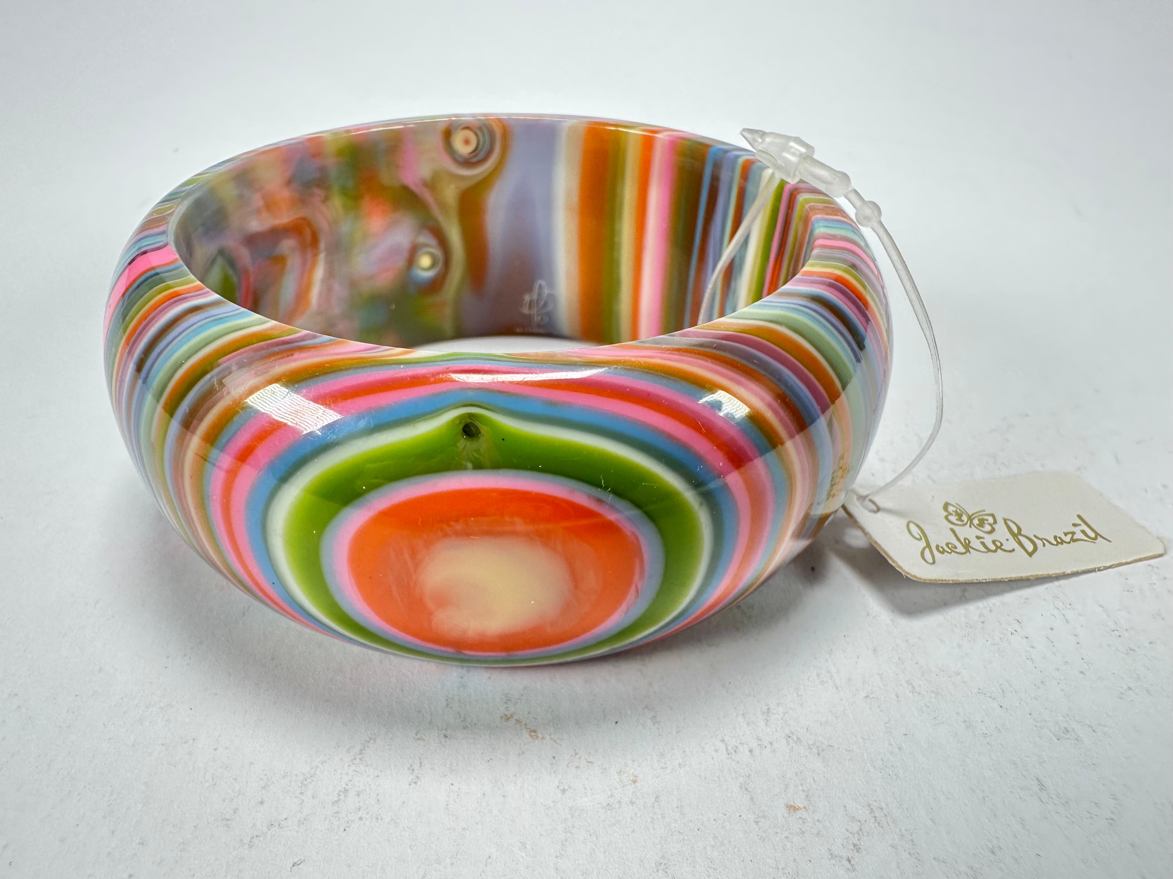 Jackie Brazil "All Sorts "Liquorice w/Cat Eye Spring Colour Mix 3.4cm Bangle ( B2444 )