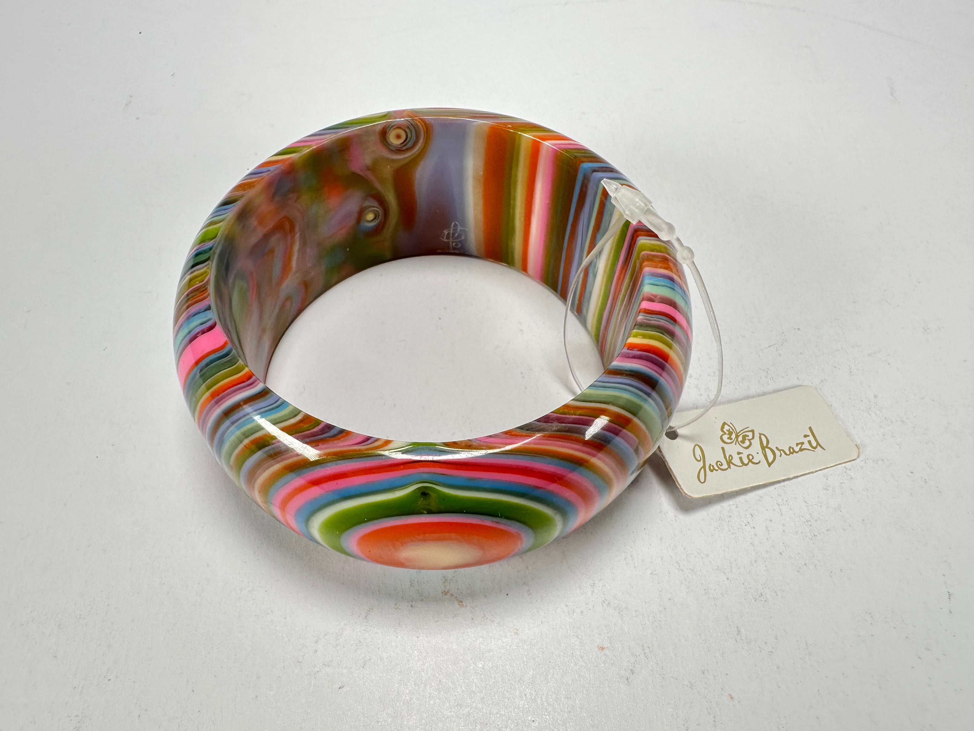Jackie Brazil "All Sorts "Liquorice w/Cat Eye Spring Colour Mix 3.4cm Bangle ( B2444 )