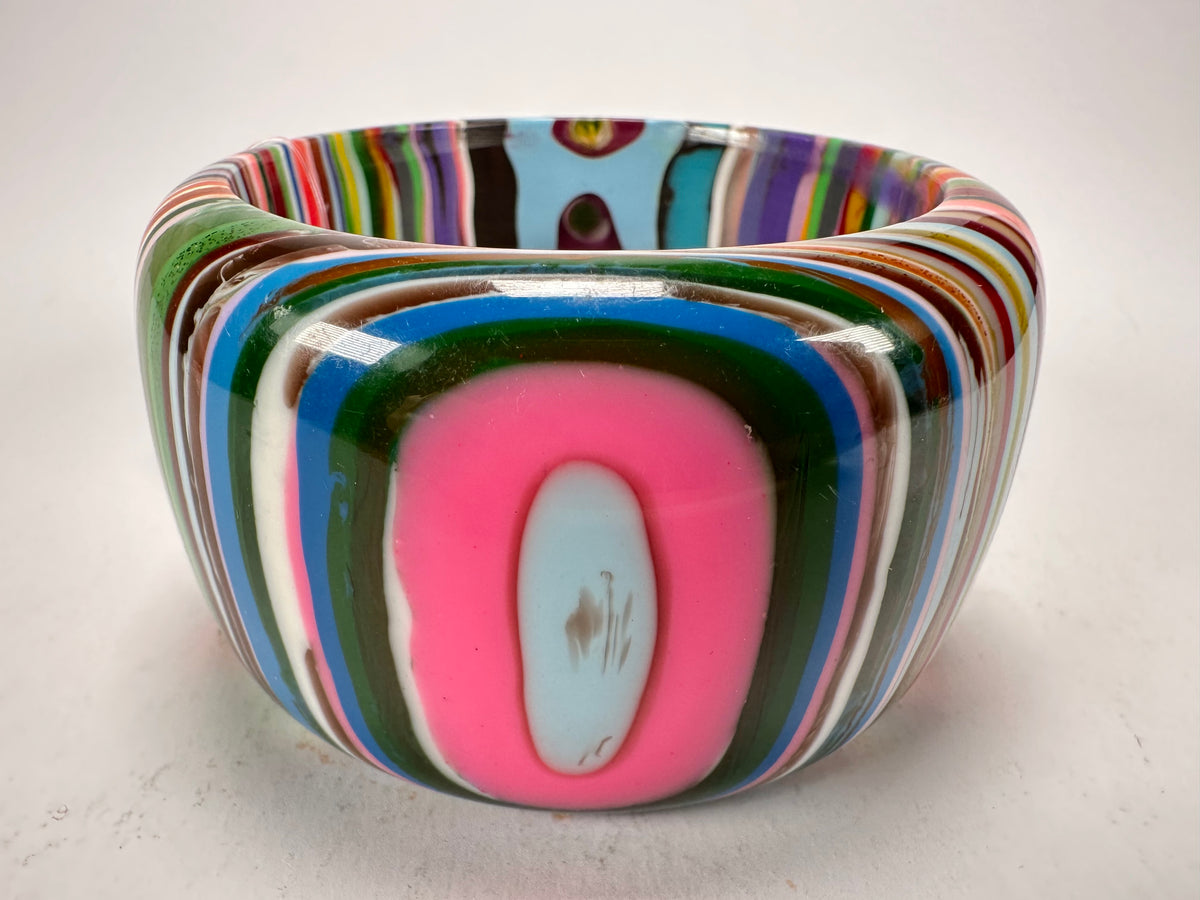 Jackie Brazil "Tiger" Liquorice Allsorts with Cat Eye Mix Colours 5cm Resin Bangle ( B0932 )