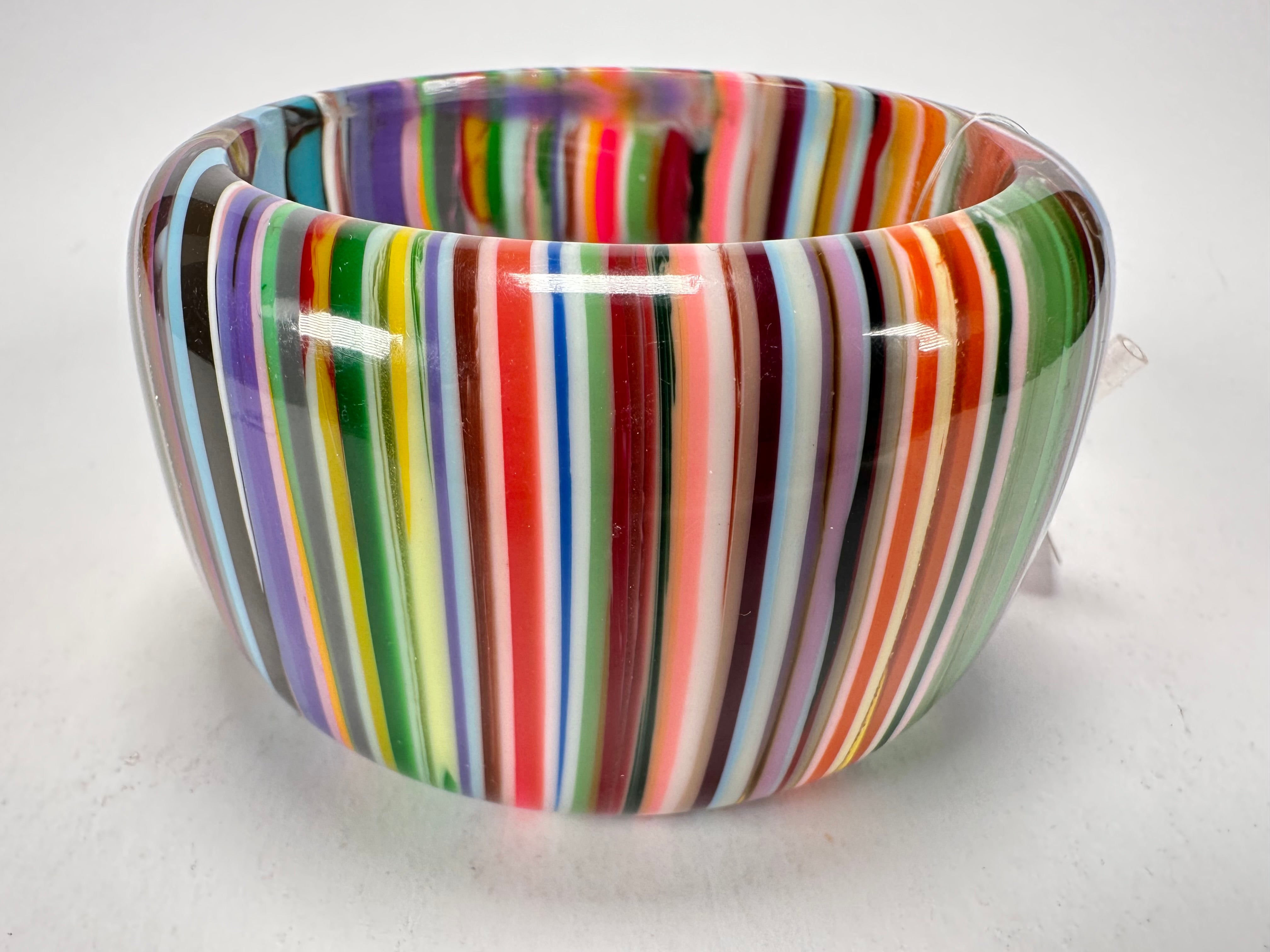 Jackie Brazil "Tiger" Liquorice Allsorts with Cat Eye Mix Colours 5cm Resin Bangle ( B0932 )