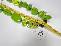 Jackie Brazil "Indiana" Green Mix Multi-Bead Long Resin 110cm Necklace ( N0038 )
