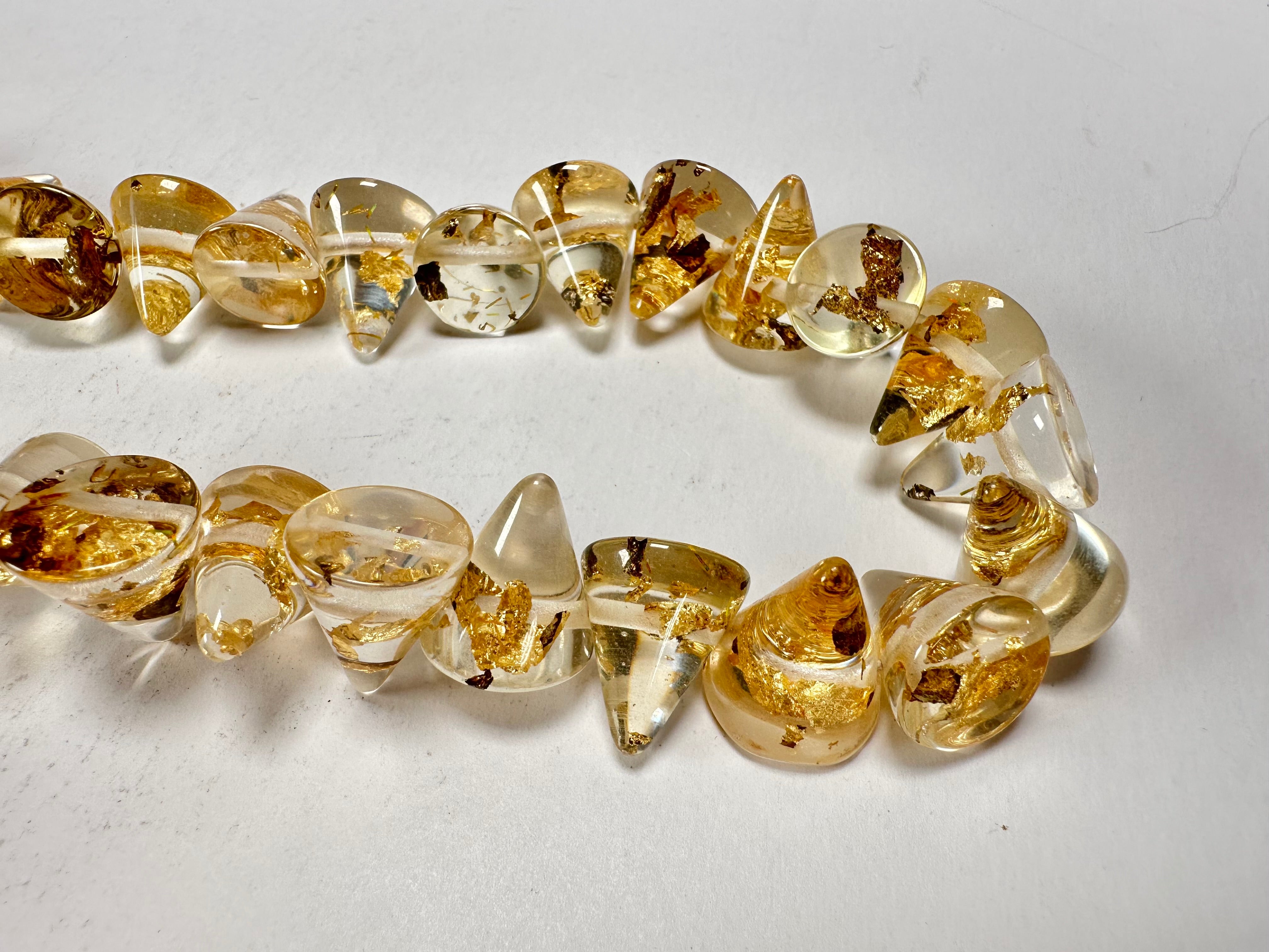 Jackie Brazil "Corina" Small Cones Gold Flakes 55cm Necklace ( N0058 )