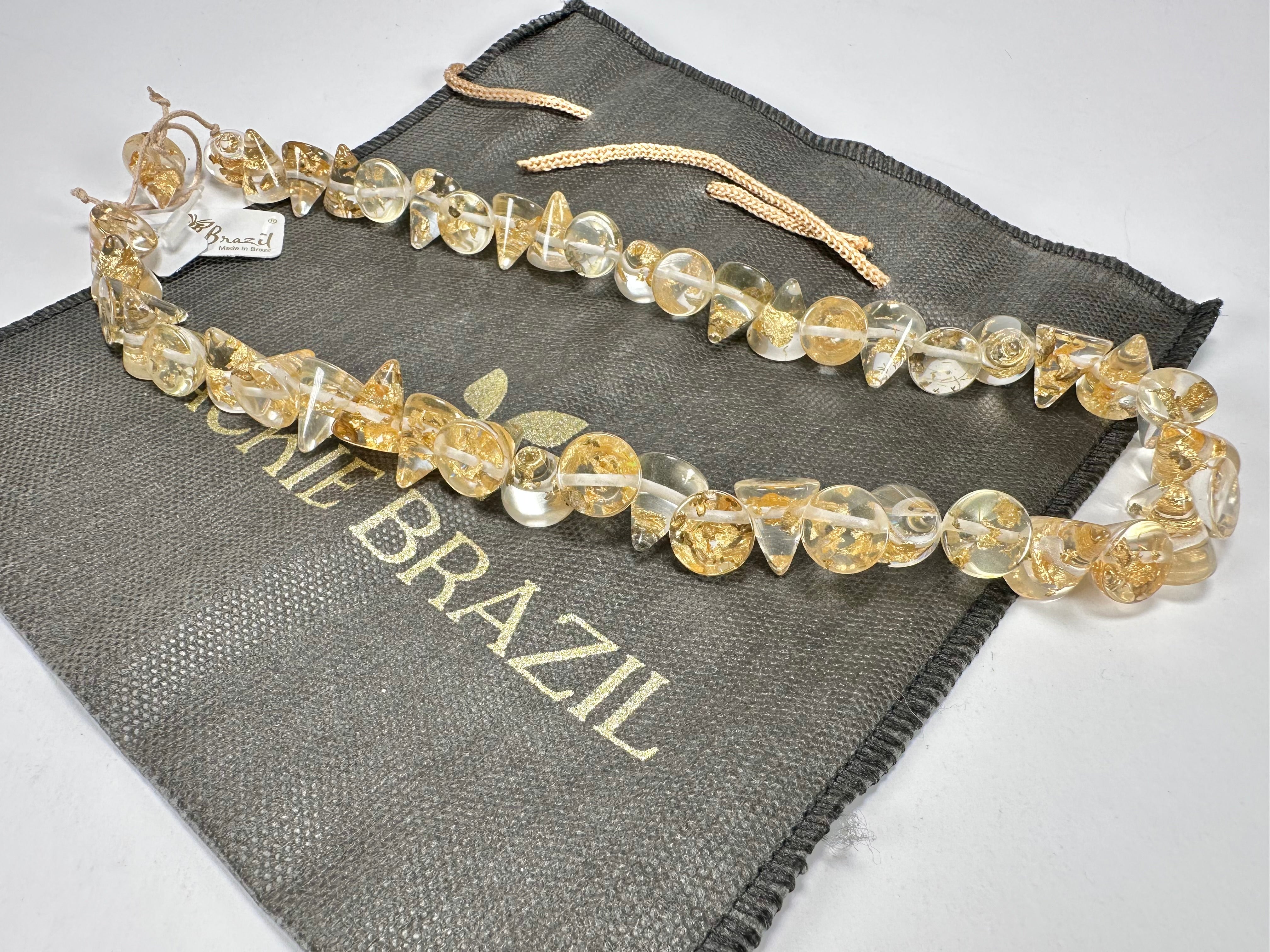 Jackie Brazil "Corina" Small Cones Gold Flakes 55cm Necklace ( N0058 )