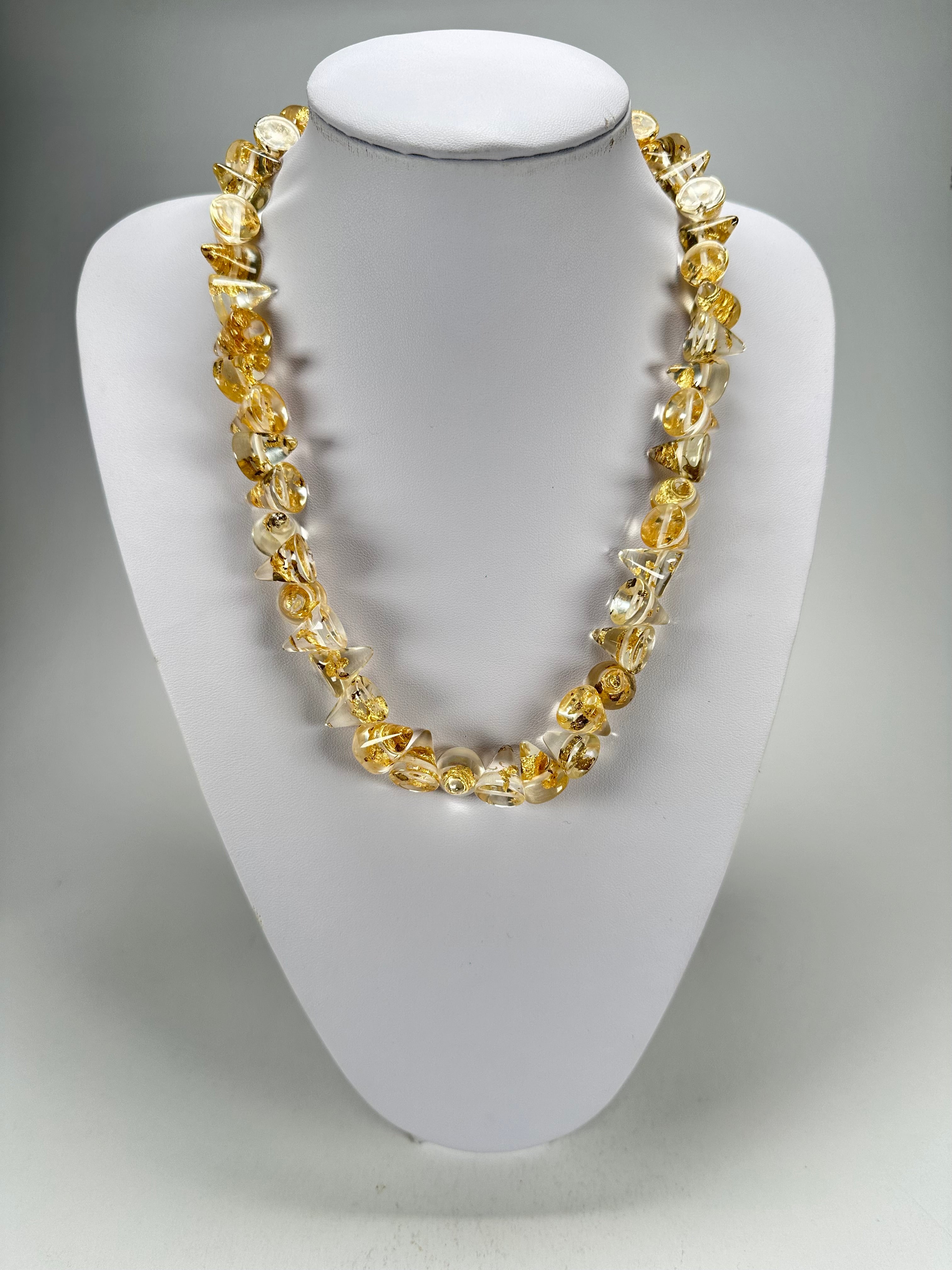 Jackie Brazil "Corina" Small Cones Gold Flakes 55cm Necklace ( N0058 )