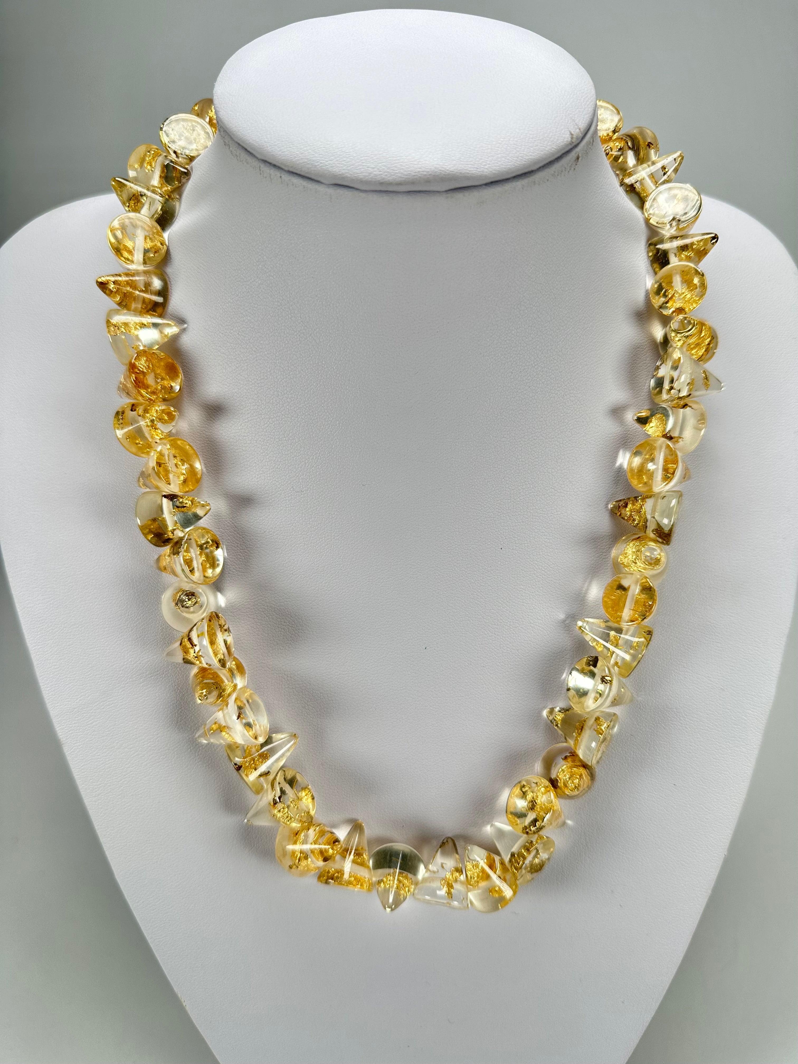 Jackie Brazil "Corina" Small Cones Gold Flakes 55cm Necklace ( N0058 )