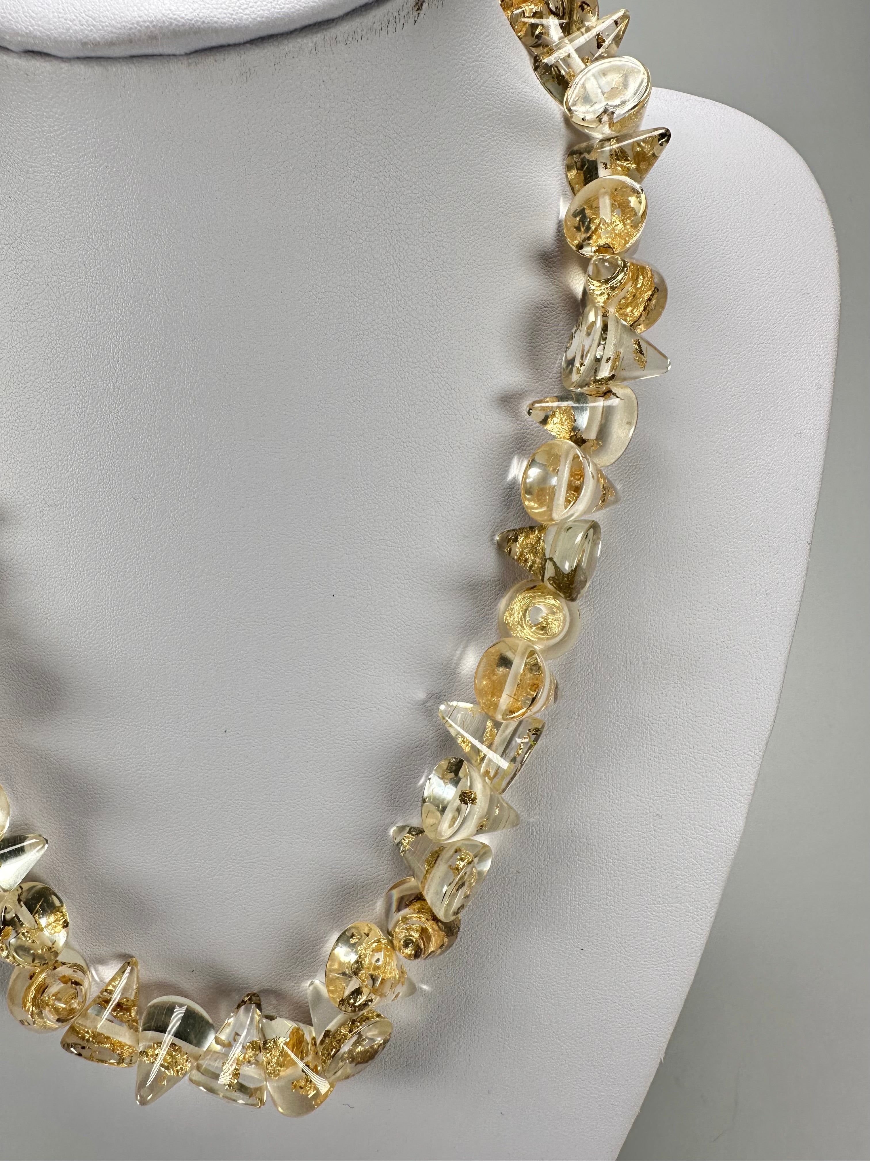 Jackie Brazil "Corina" Small Cones Gold Flakes 55cm Necklace ( N0058 )