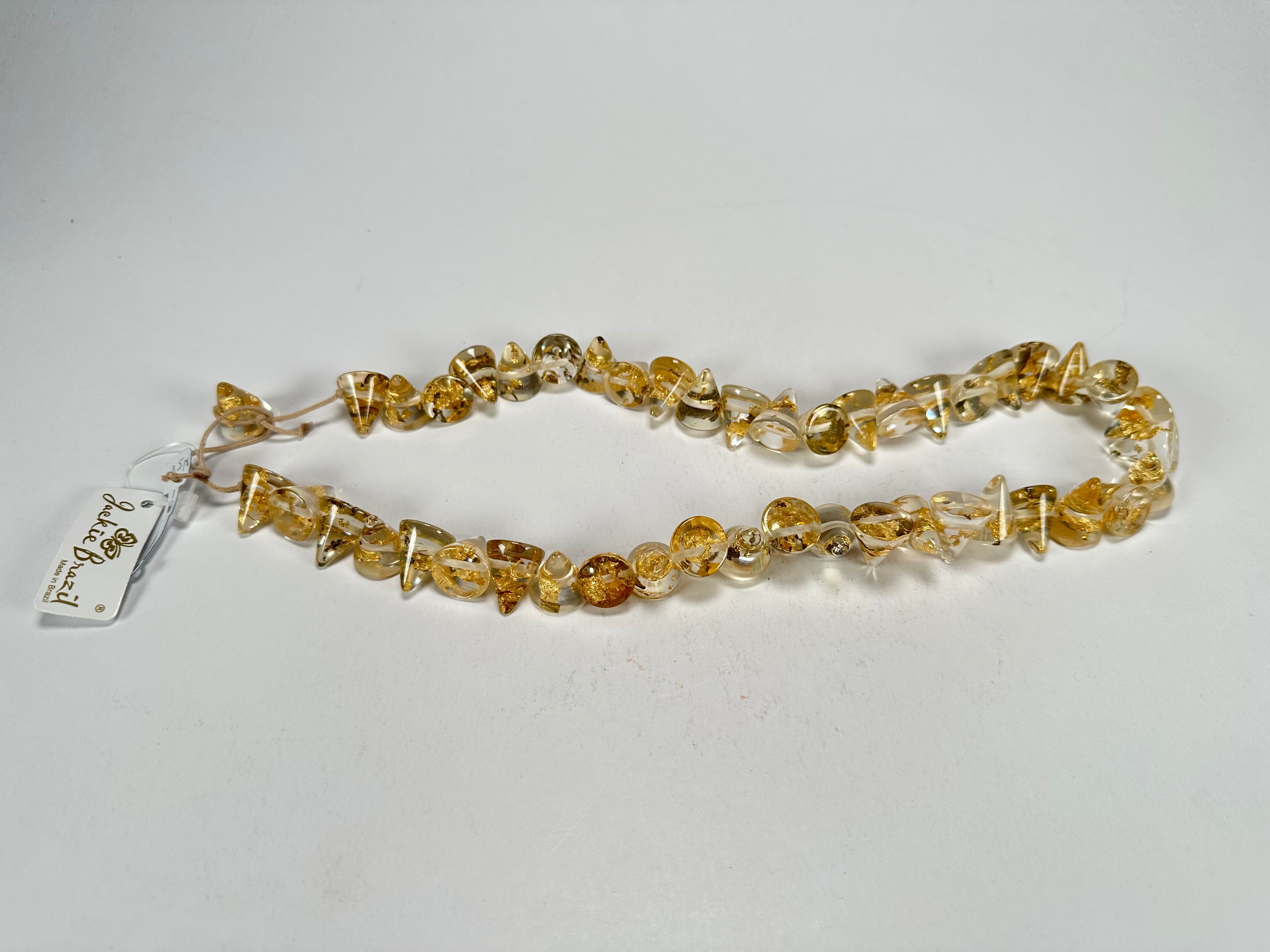 Jackie Brazil "Corina" Small Cones Gold Flakes 55cm Necklace ( N0058 )