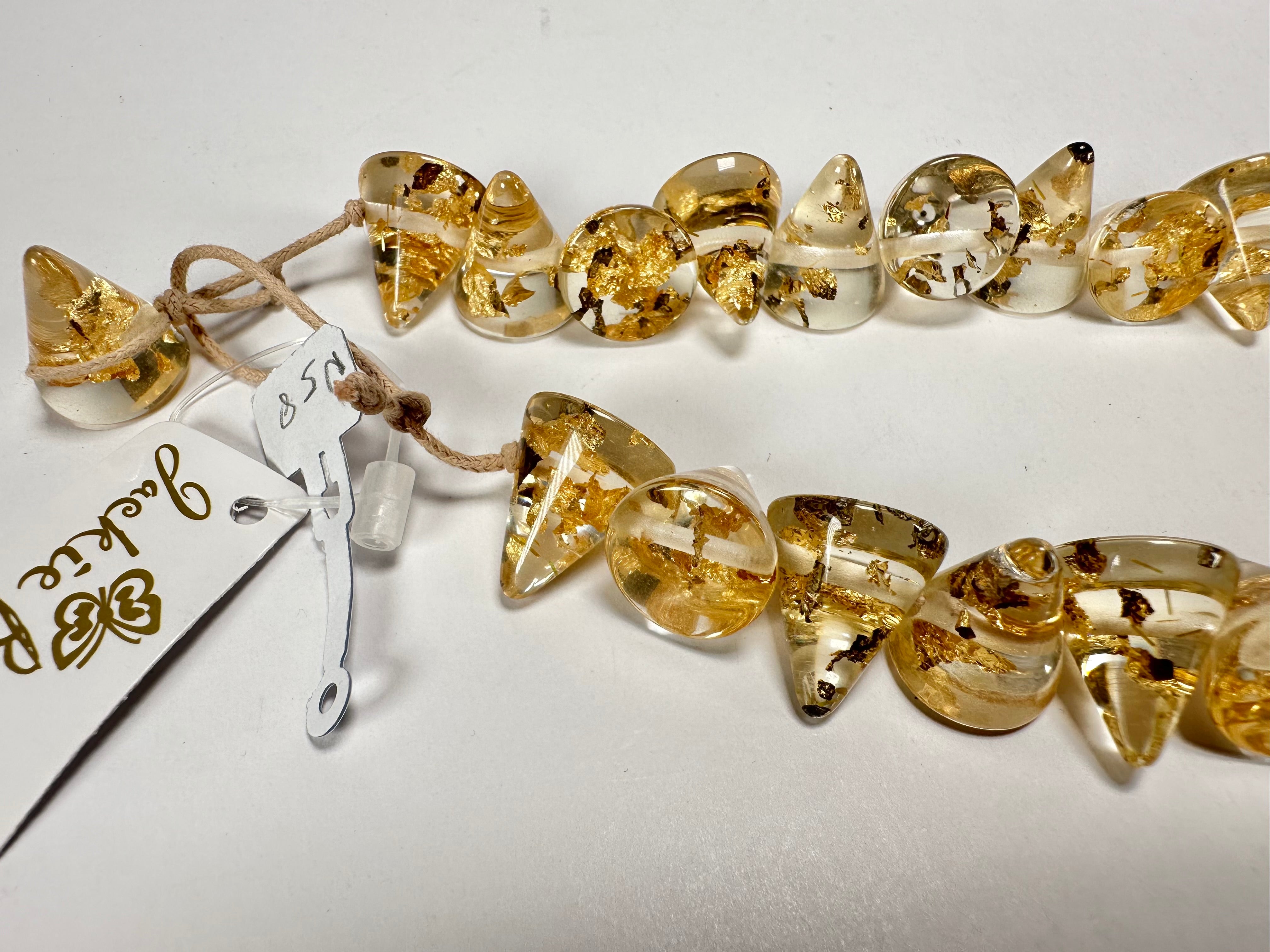 Jackie Brazil "Corina" Small Cones Gold Flakes 55cm Necklace ( N0058 )