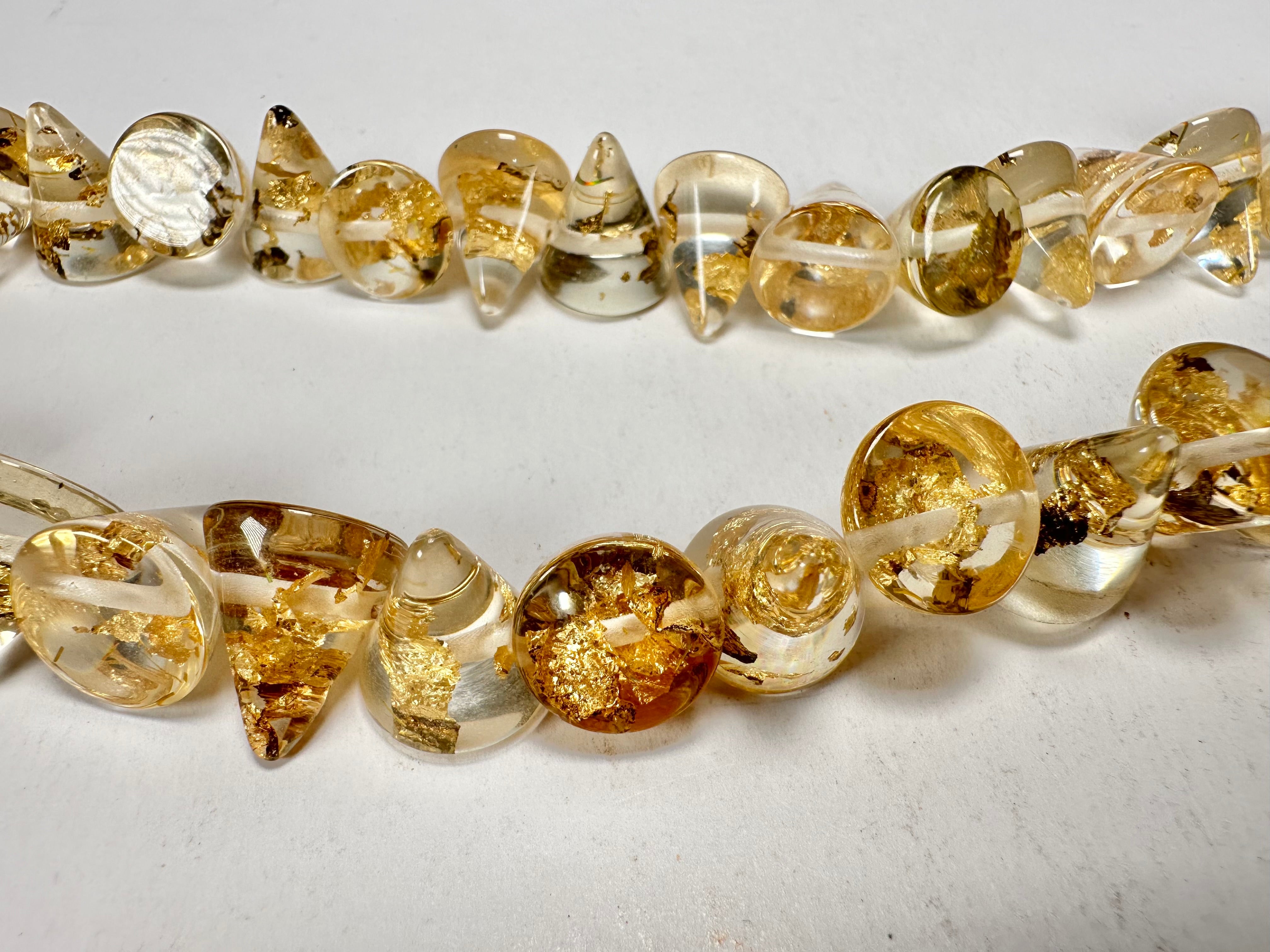 Jackie Brazil "Corina" Small Cones Gold Flakes 55cm Necklace ( N0058 )