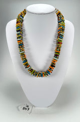 Jackie Brazil "Patricia" Liquorice Squares & Beads Winter Colour Mix 55cm Necklace ( N0025 )