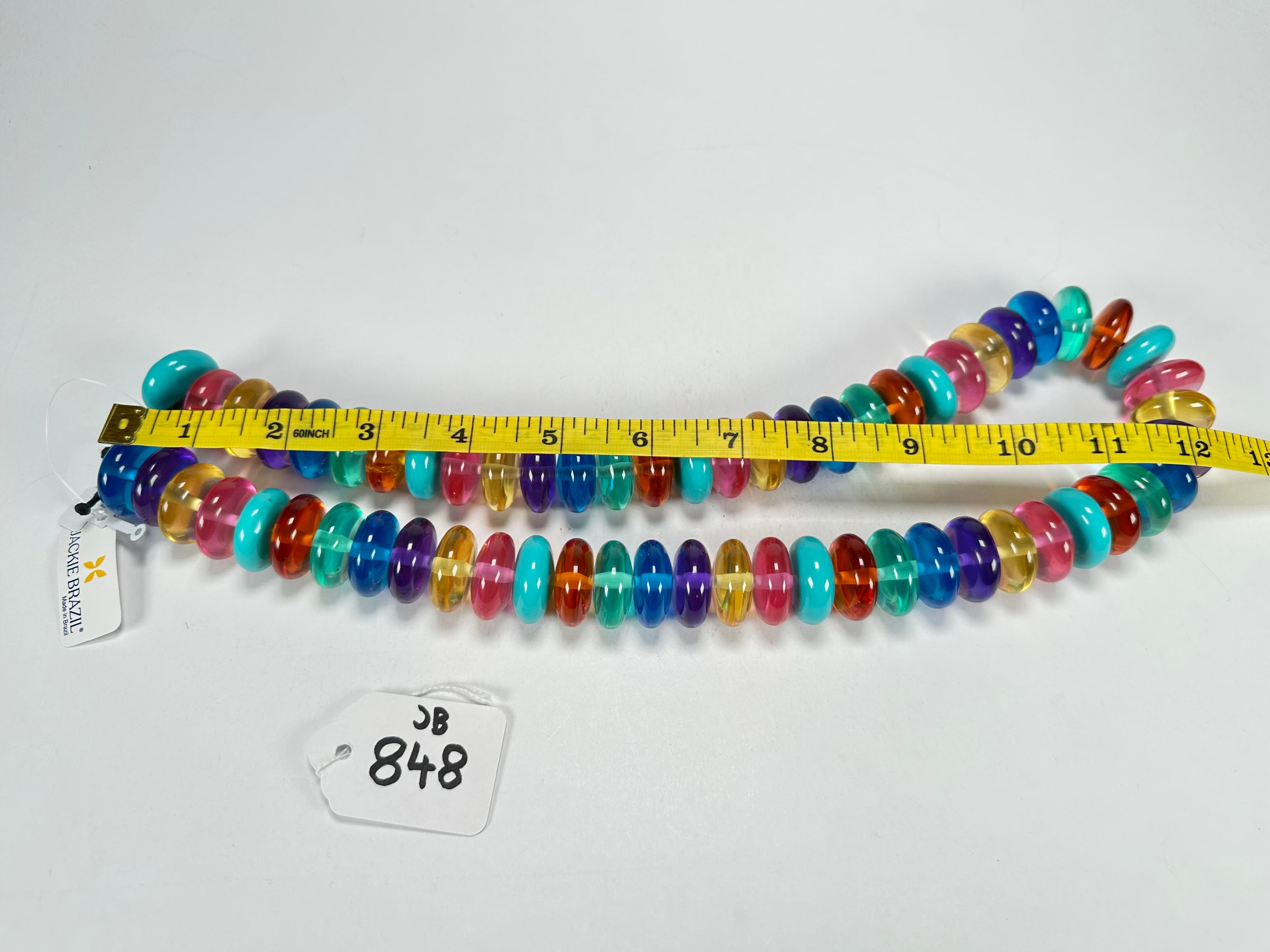 Jackie Brazil "Ana" Transparent Summer Mix Resin Wheels 70cm Necklace ( N0044 )