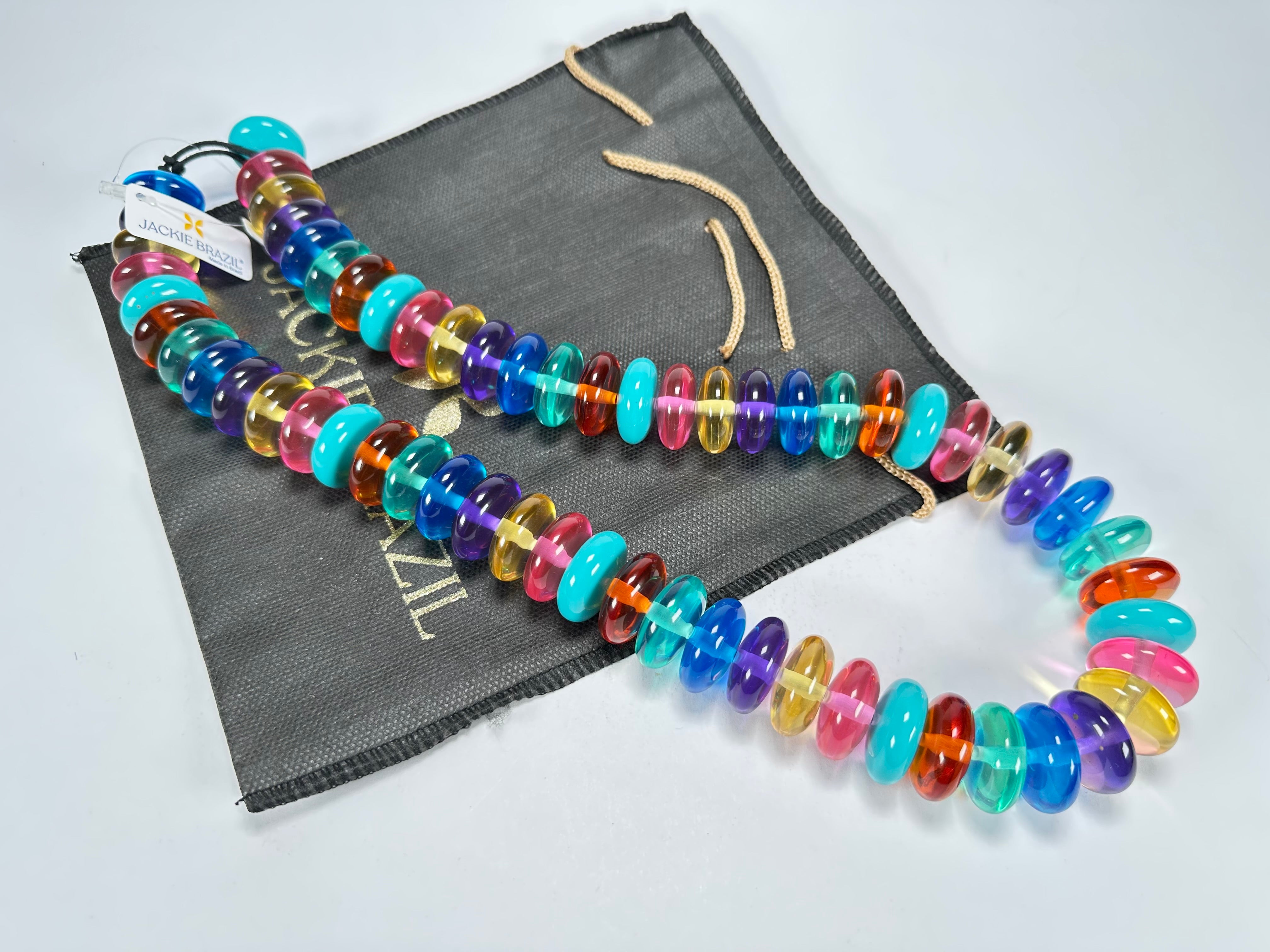 Jackie Brazil "Ana" Transparent Summer Mix Resin Wheels 70cm Necklace ( N0044 )