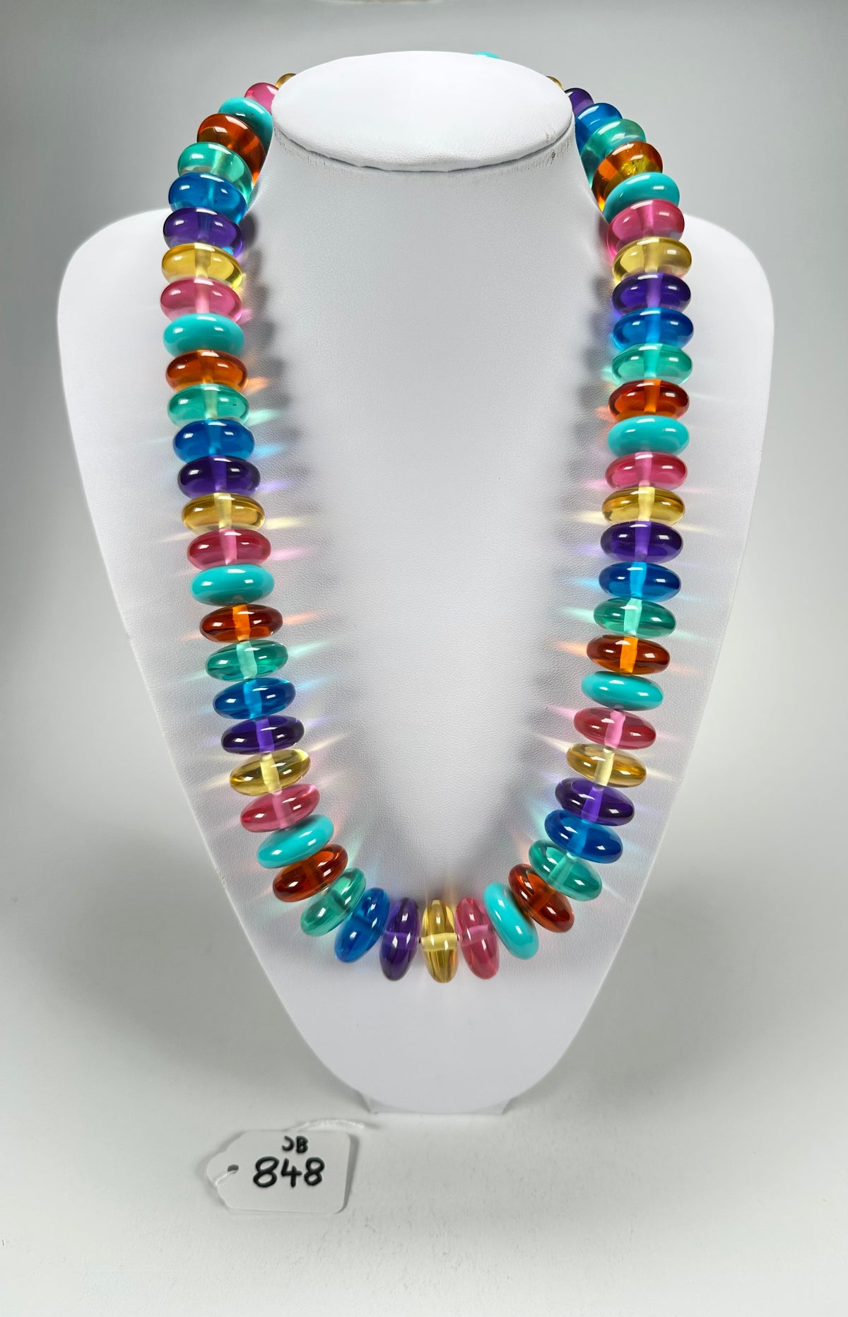 Jackie Brazil "Ana" Transparent Summer Mix Resin Wheels 70cm Necklace ( N0044 )