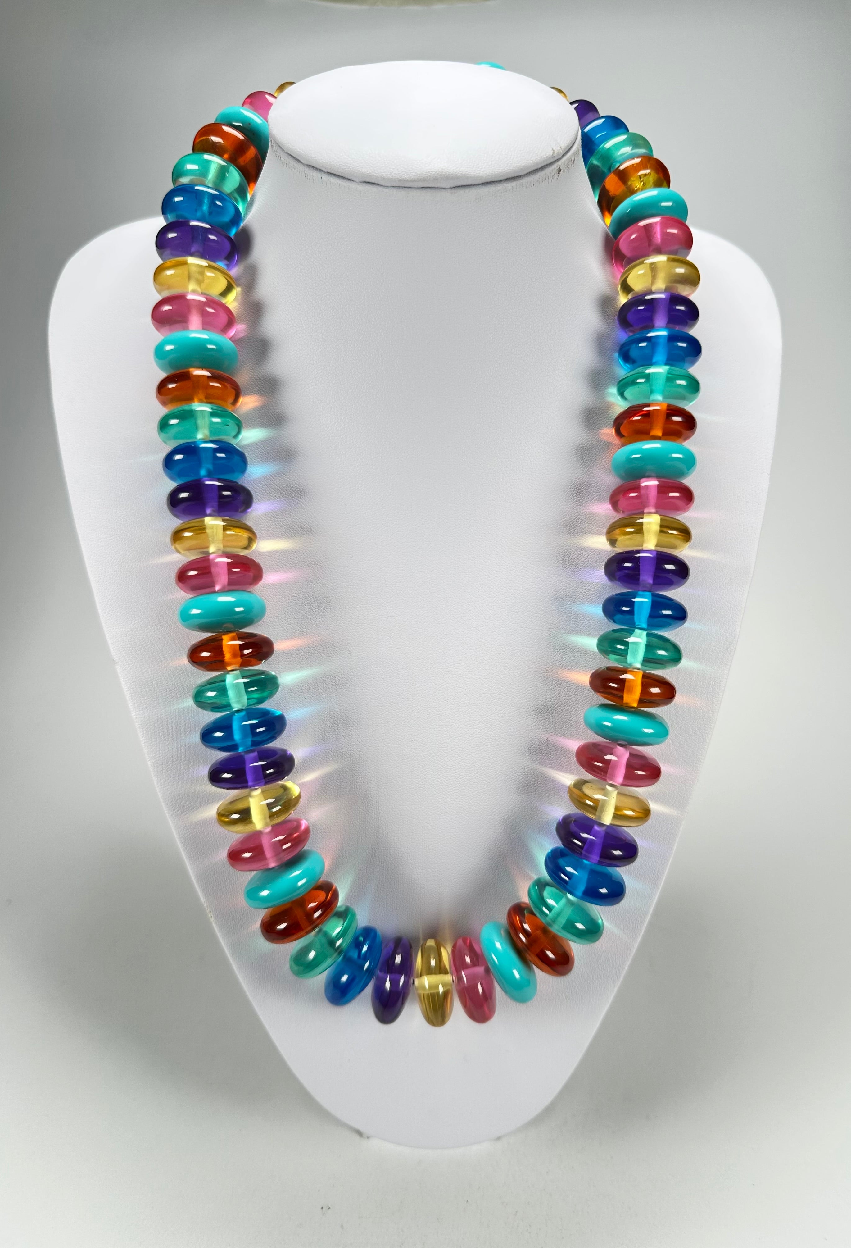 Jackie Brazil "Ana" Transparent Summer Mix Resin Wheels 70cm Necklace ( N0044 )